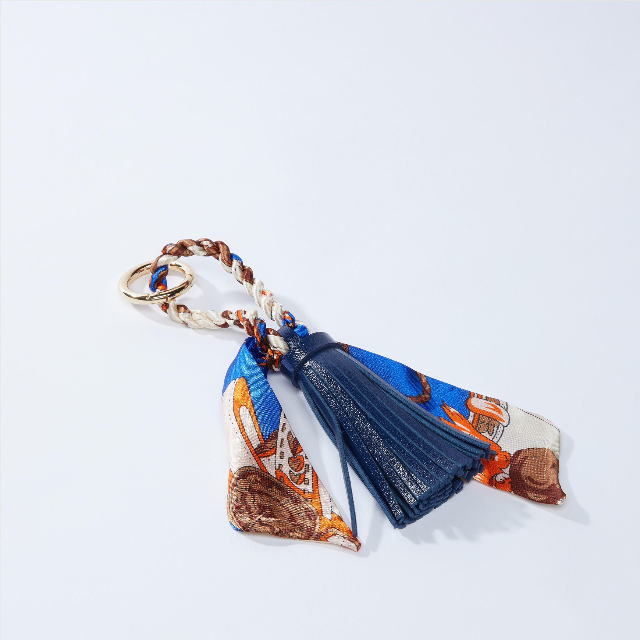 Printed Scarf Keychain with Tassels-women-clothingaccessories-novelties-image-1