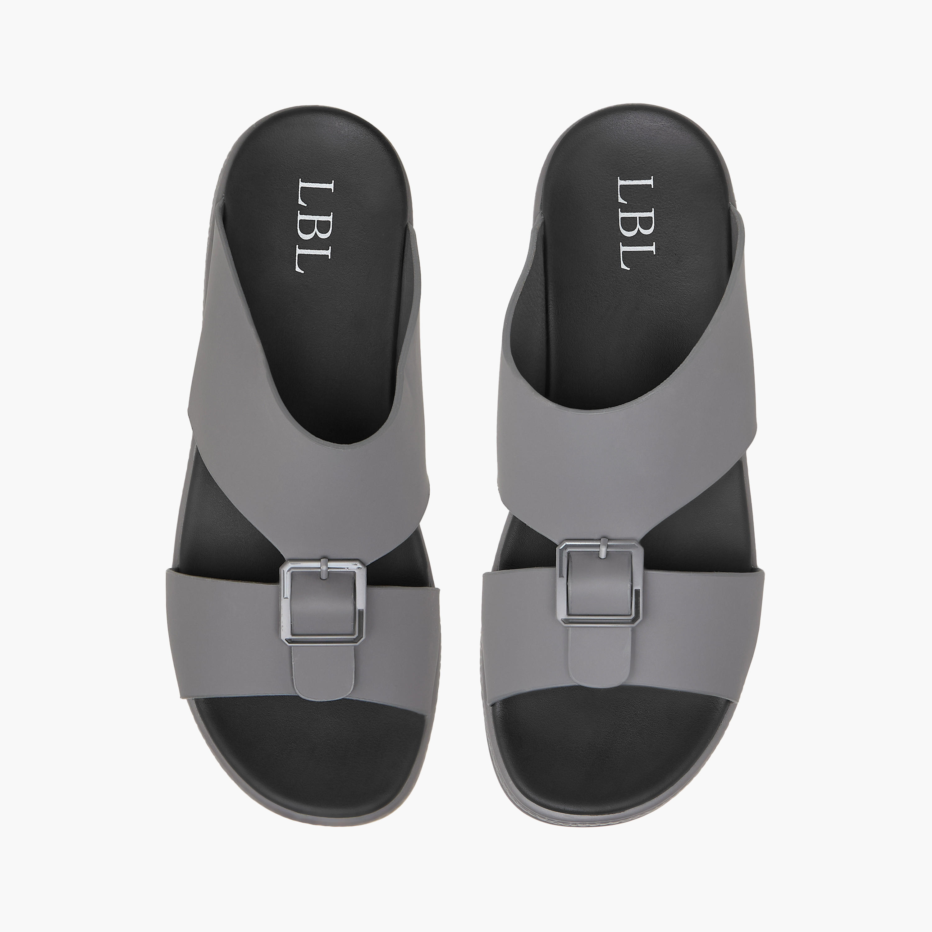 LBL by Shoexpress Buckle Accent Slip-On Sandals-men-shoes-sandals-image-1