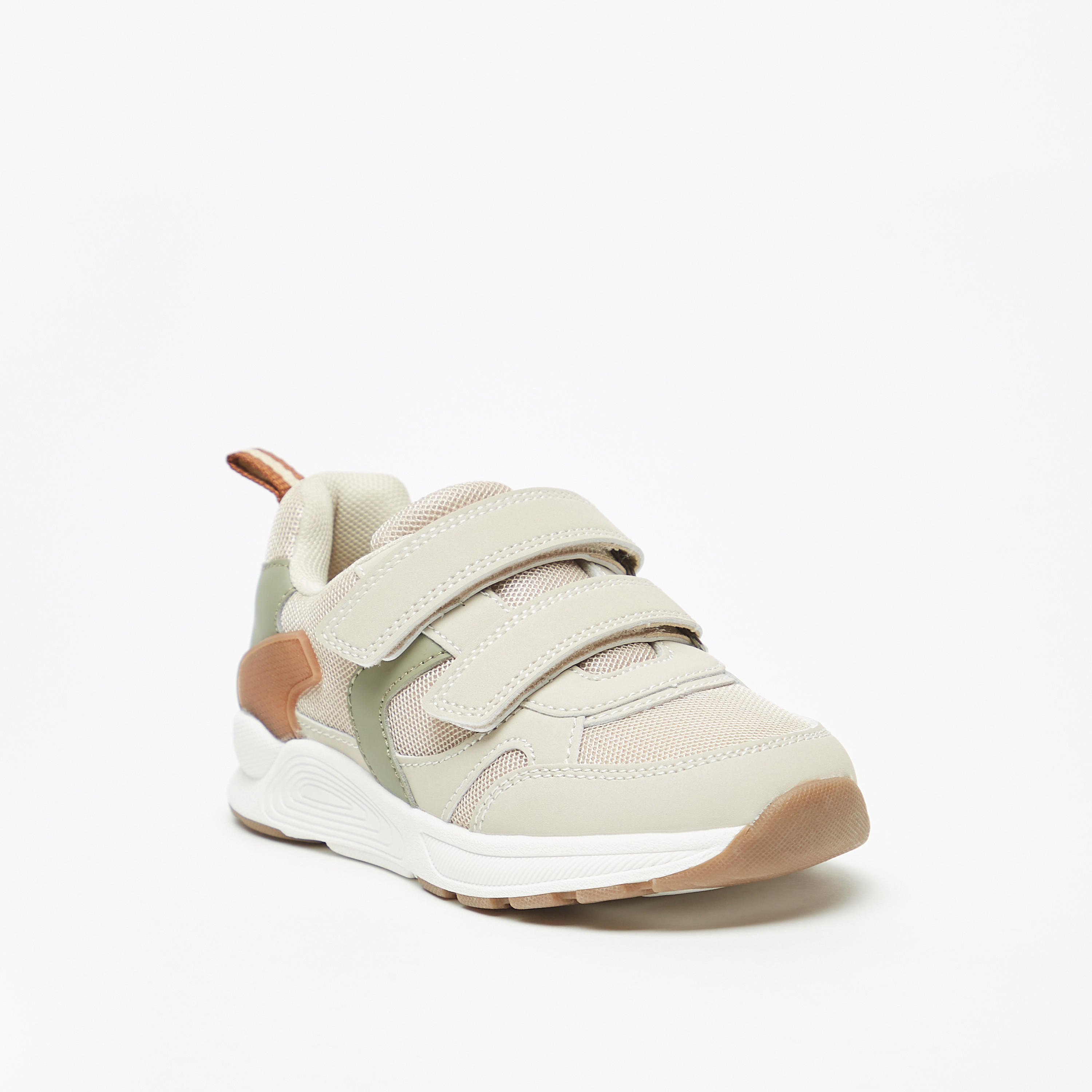 Juniors Kids Panelled Sneakers with Hook and Loop Closure-boys-shoes-sneakers-image-1