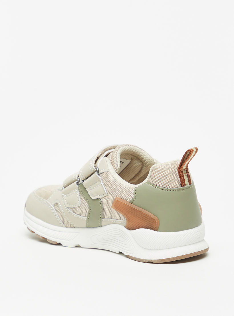 Juniors Kids Panelled Sneakers with Hook and Loop Closure-boys-shoes-sneakers-image-2