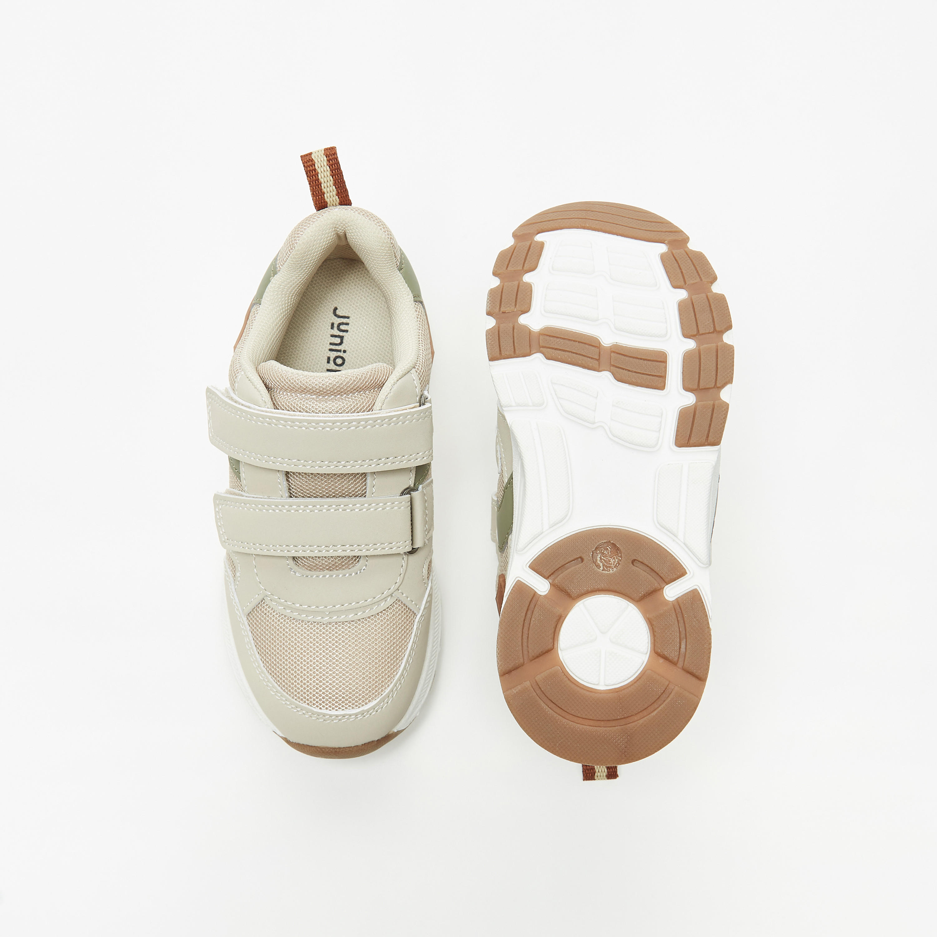 Juniors Kids Panelled Sneakers with Hook and Loop Closure-boys-shoes-sneakers-image-4