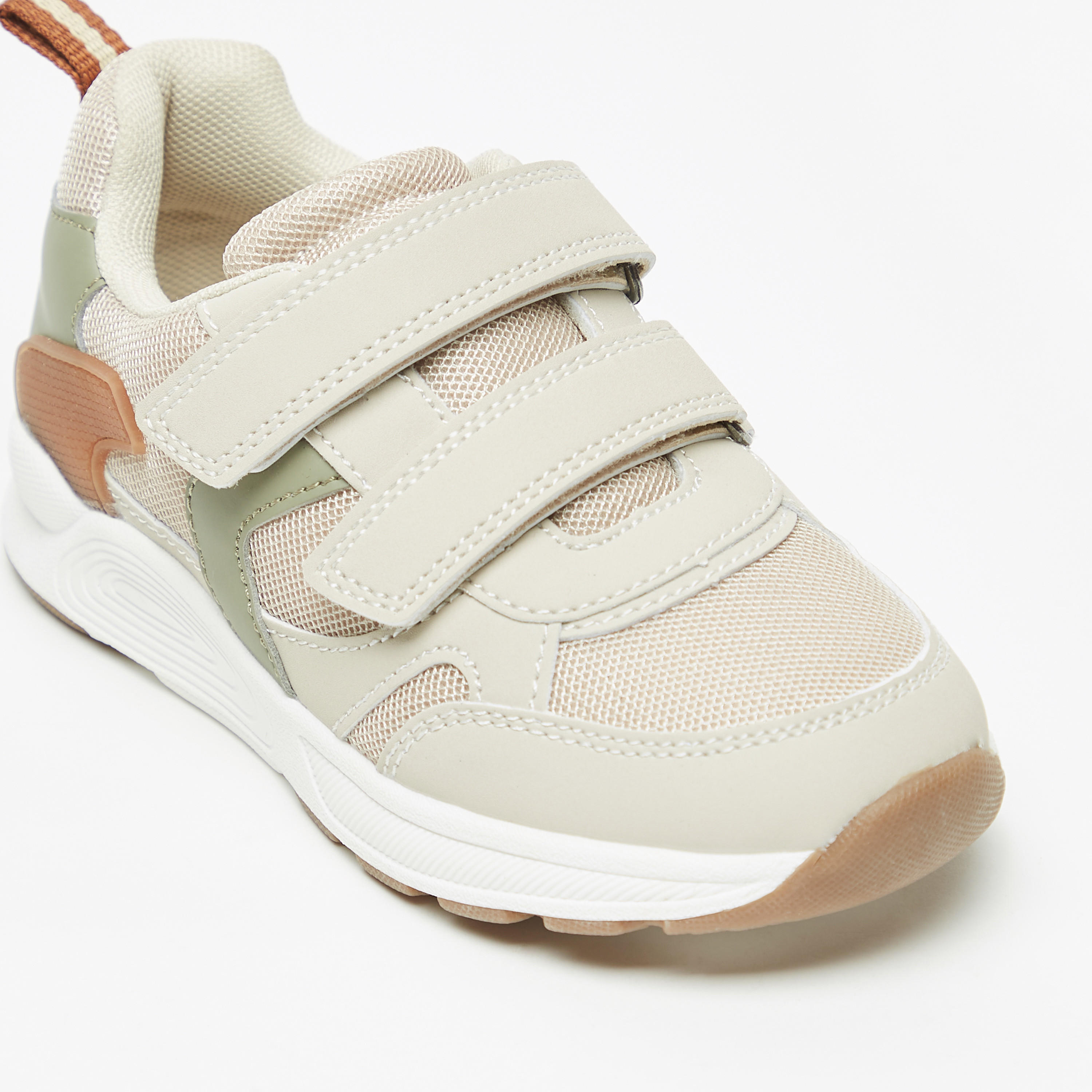 Juniors Kids Panelled Sneakers with Hook and Loop Closure-boys-shoes-sneakers-image-5