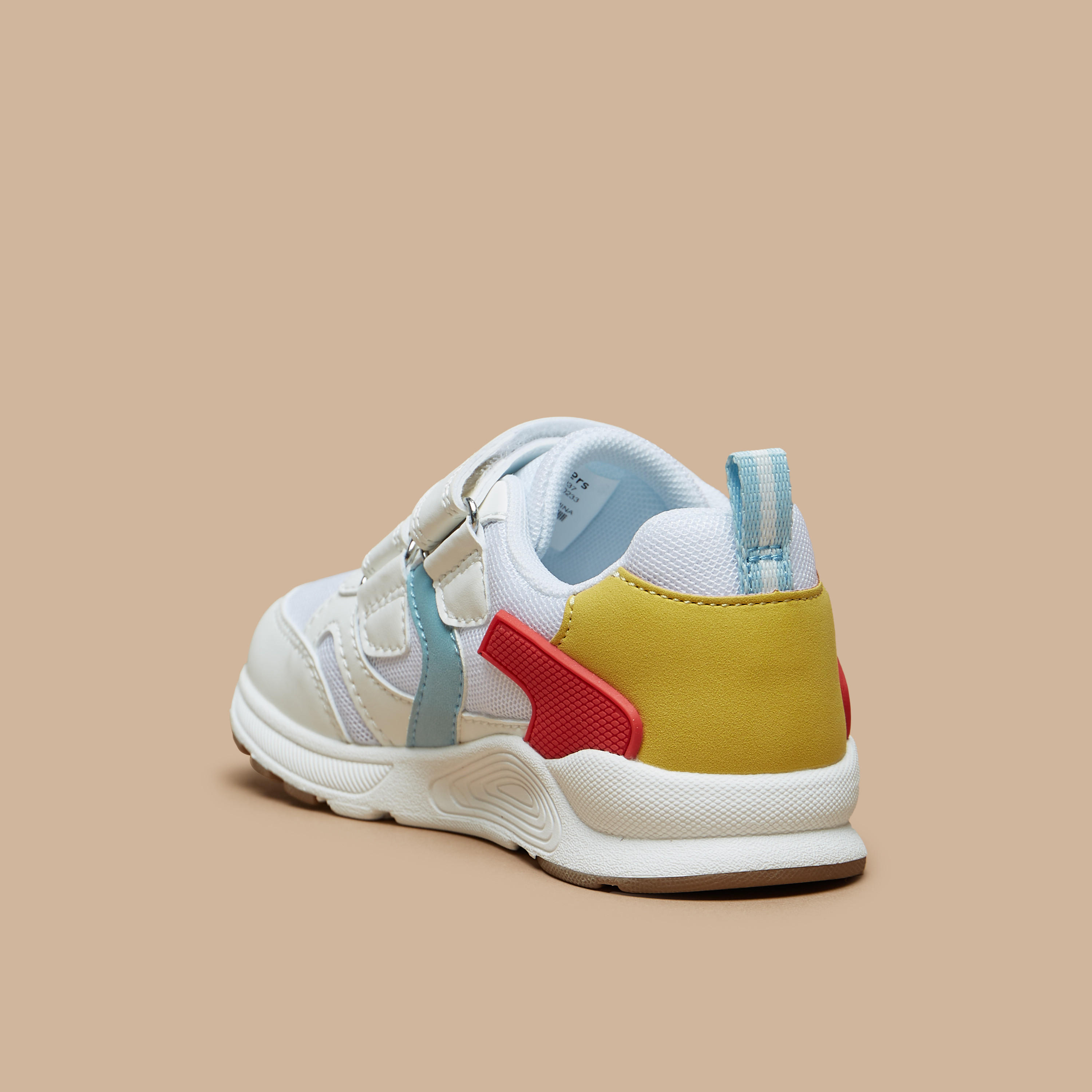 Juniors Kids Panelled Sneakers with Hook and Loop Closure-boys-shoes-sneakers-image-2