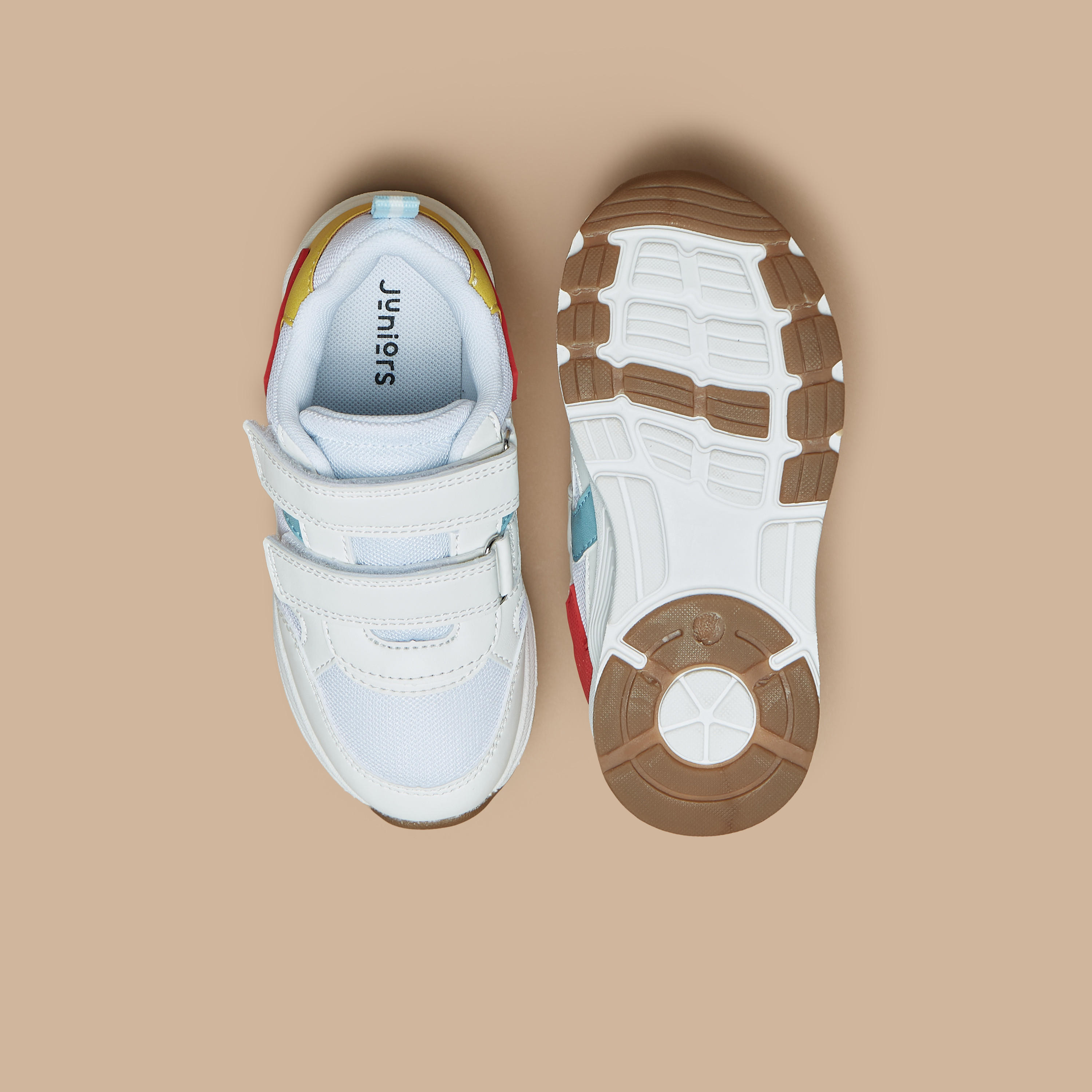 Juniors Kids Panelled Sneakers with Hook and Loop Closure-boys-shoes-sneakers-image-4