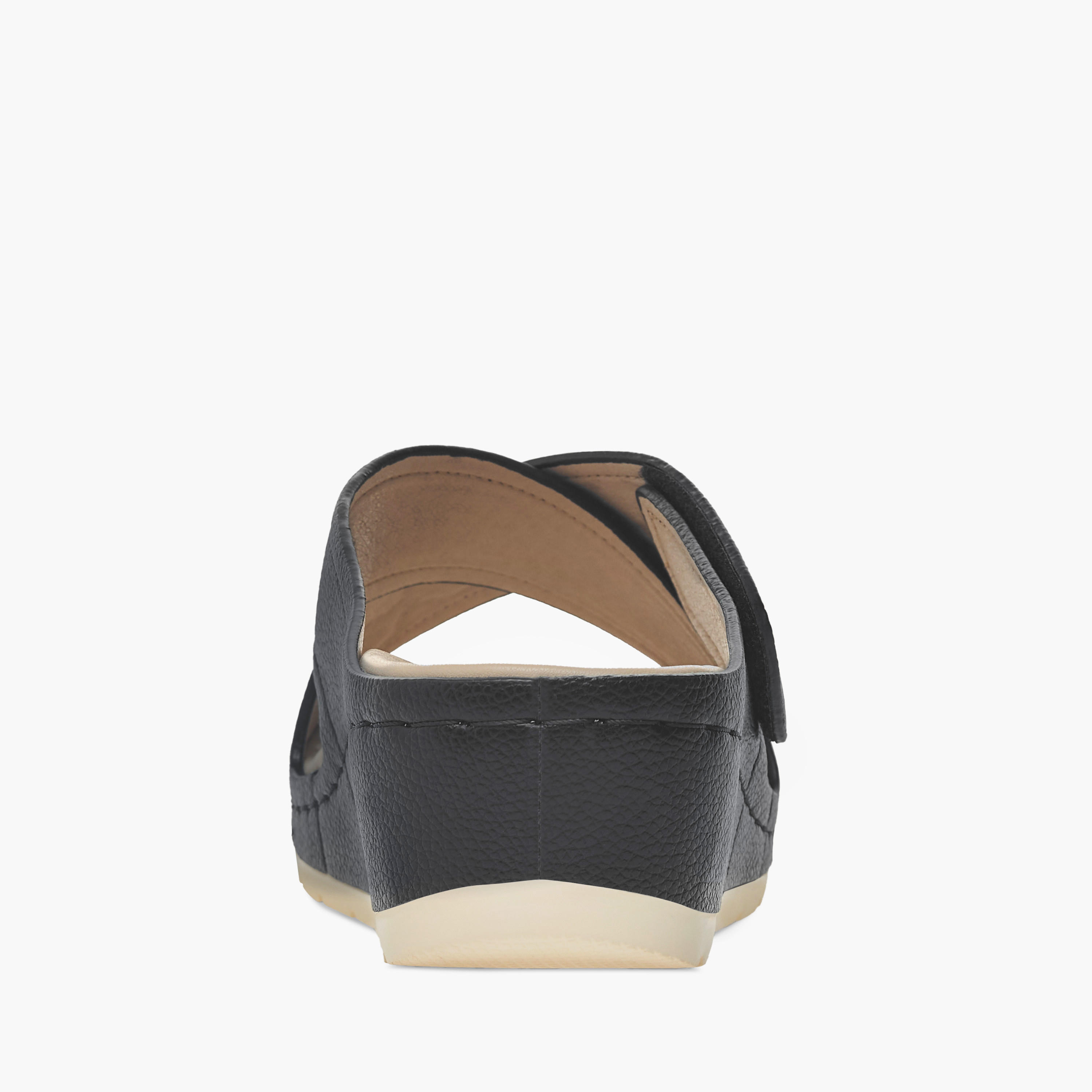 Le Confort Textured Slip-On Cross Strap Sandals-women-shoes-sandals-heeled-image-11