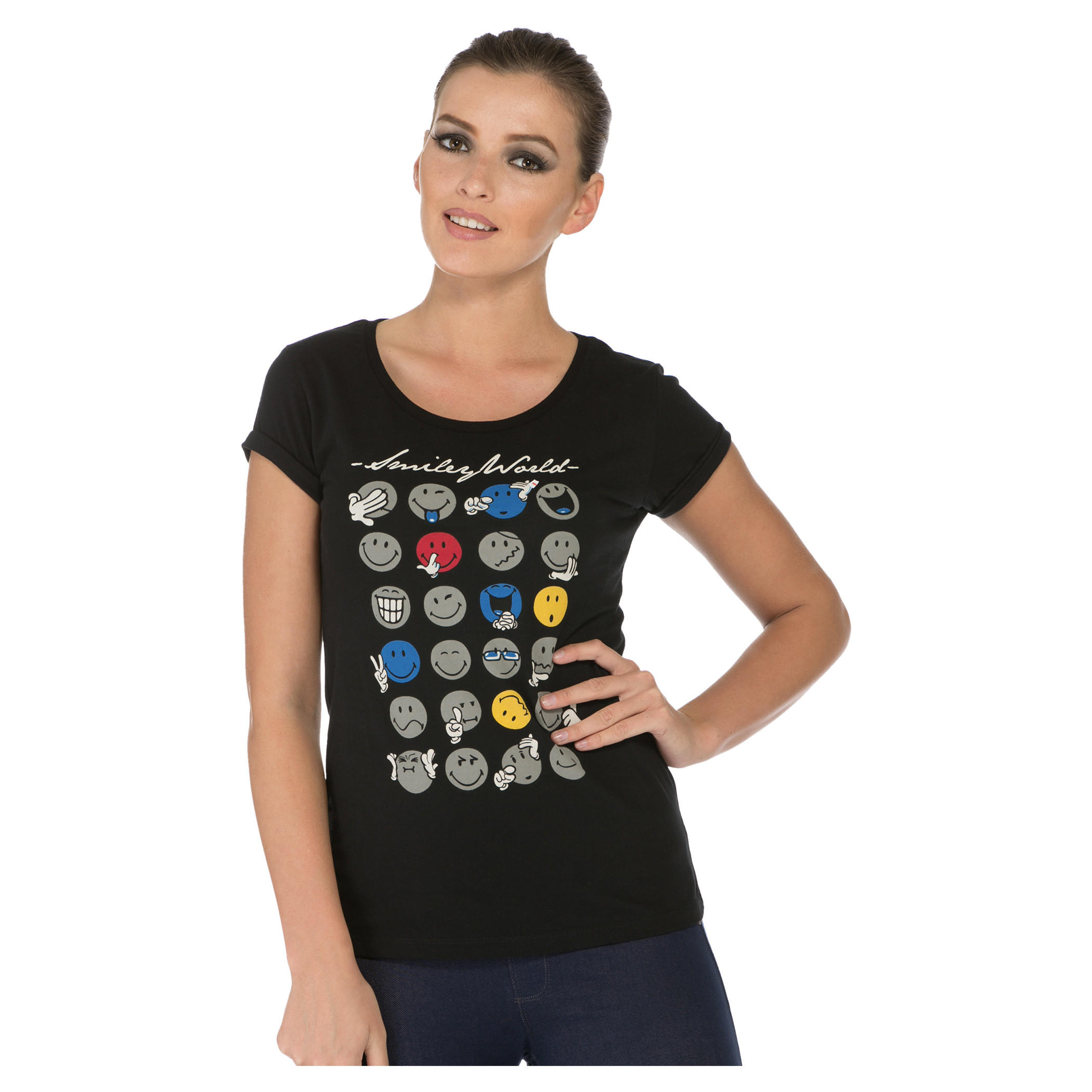 Smiley World Printed T-shirt-women-clothing-tshirts-image-5