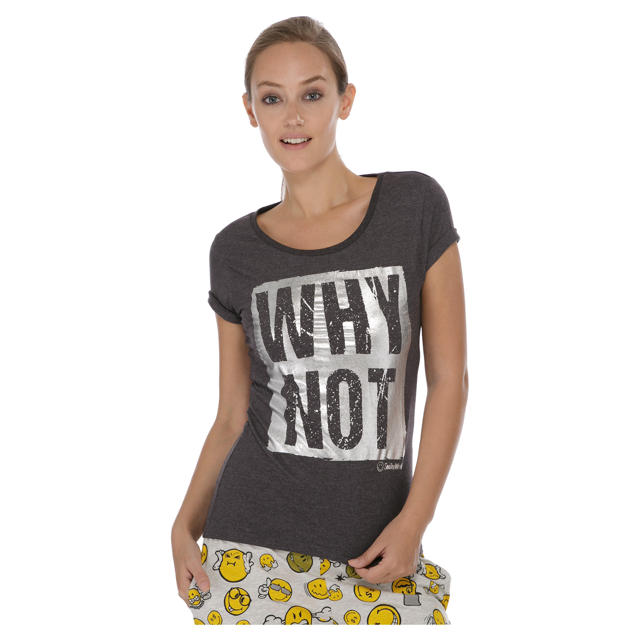 Smiley World Printed T-shirt-women-clothing-tshirts-image-1