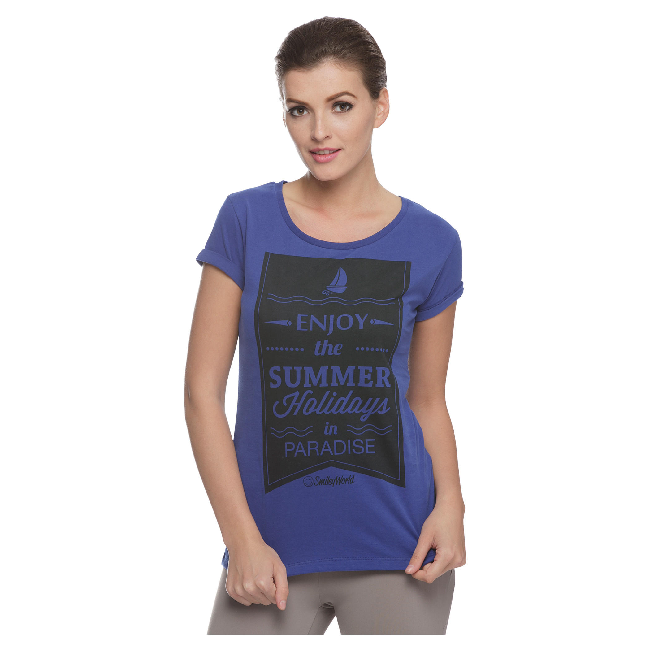 Smiley World Printed T-shirt-women-clothing-tshirts-image-1