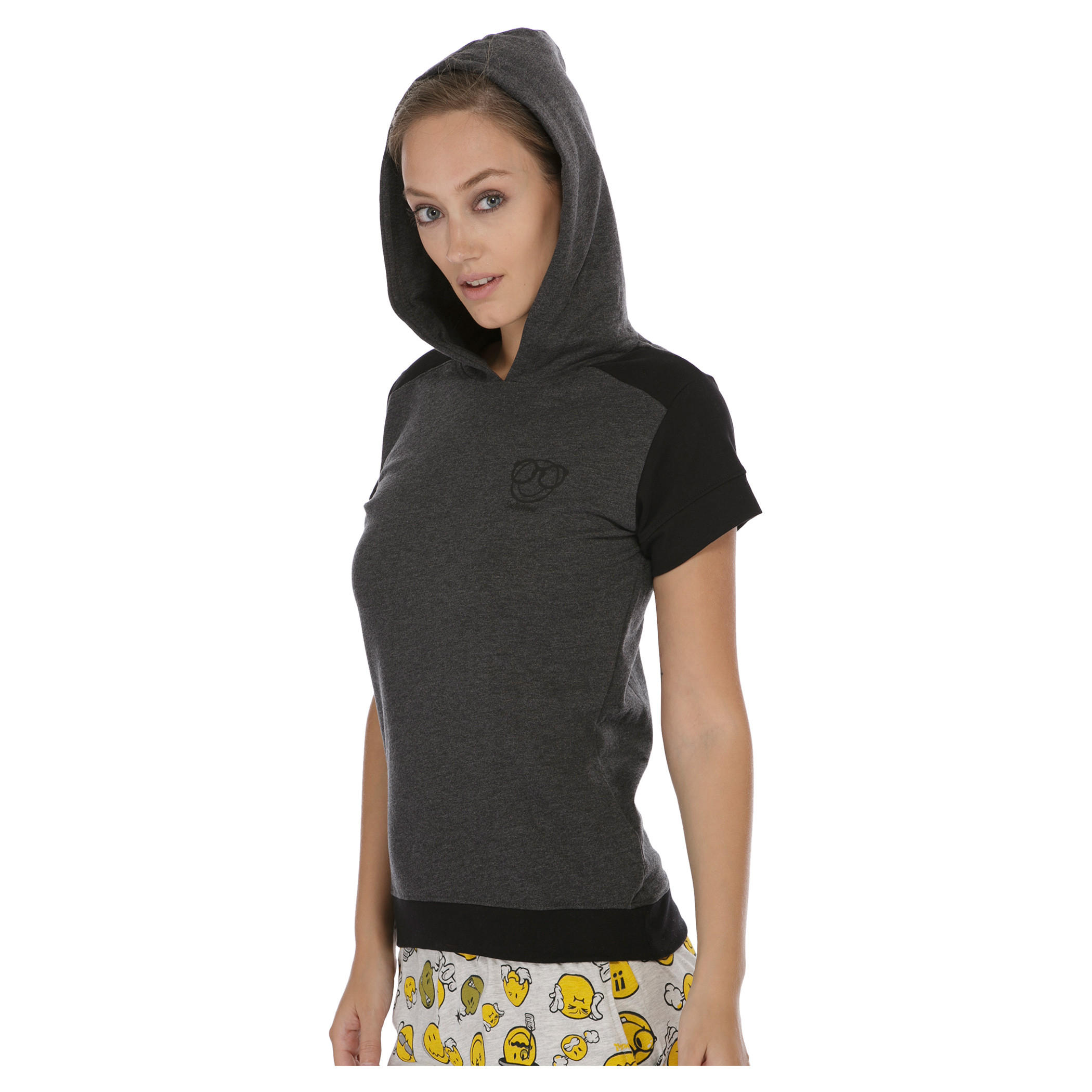 Smiley World Short-sleeved T-shirt with Hood-women-clothing-tshirts-image-3