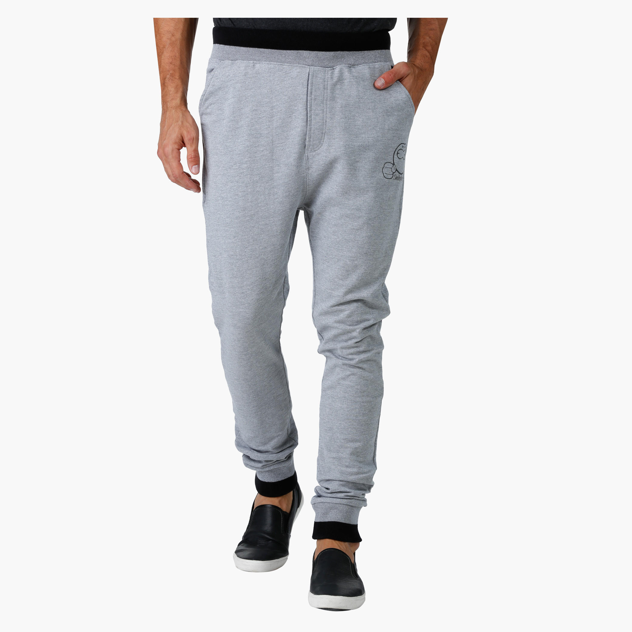 Smiley World Melange Printed Joggers-men-clothing-bottoms-joggers-image-1