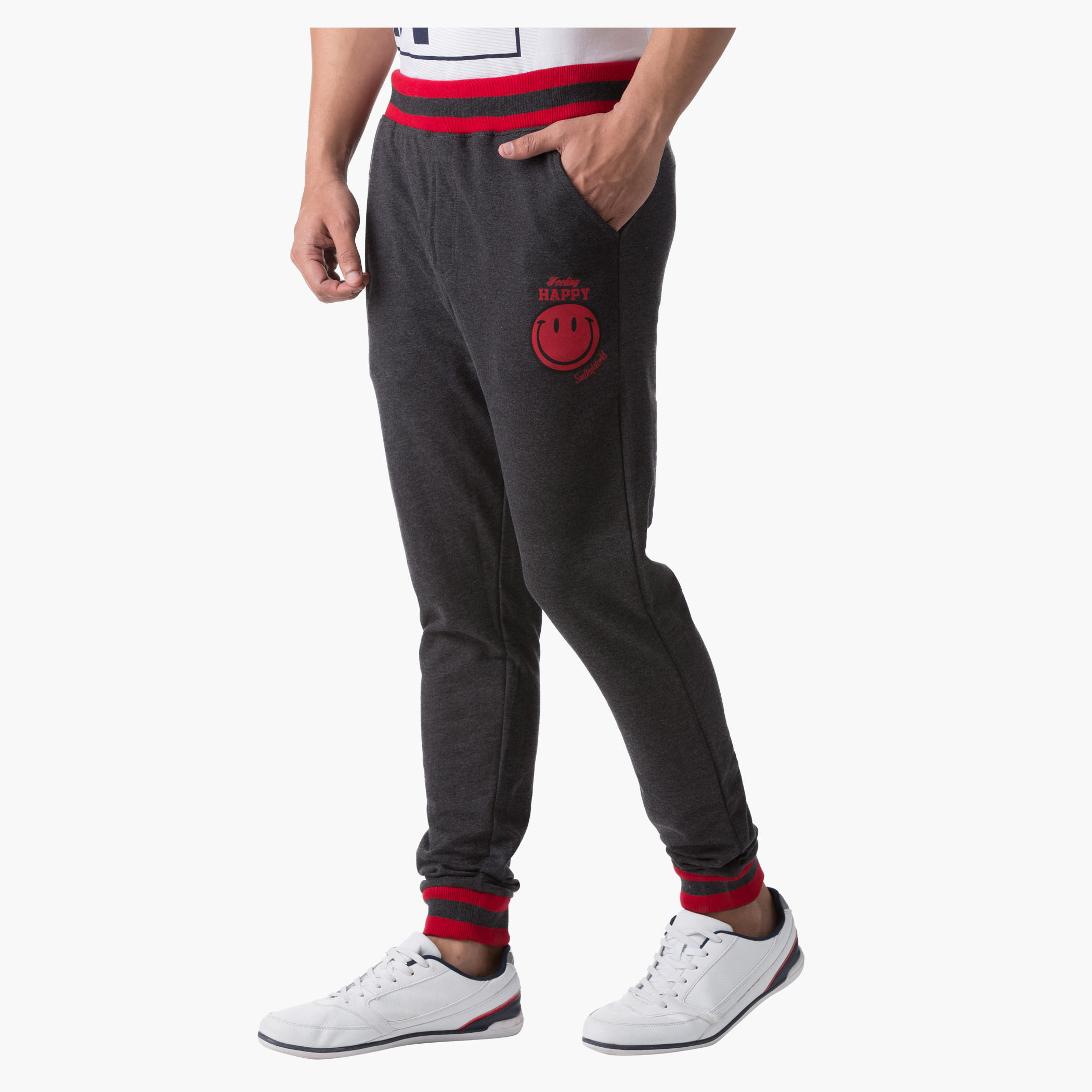 Smiley World Printed Pants with Contrast Tipping in Regular Fit-men-clothing-bottoms-joggers-image-3