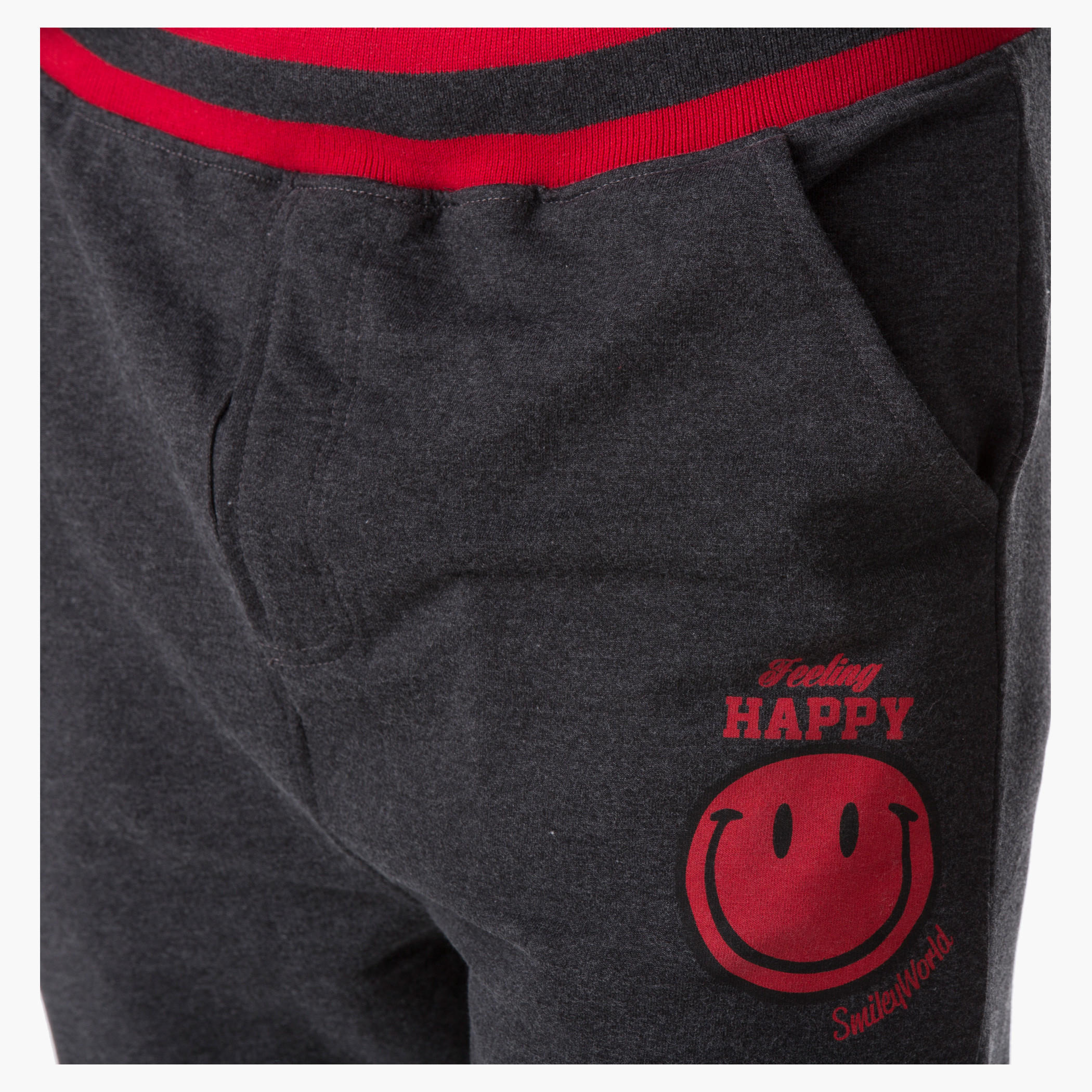 Smiley World Printed Pants with Contrast Tipping in Regular Fit-men-clothing-bottoms-joggers-image-4