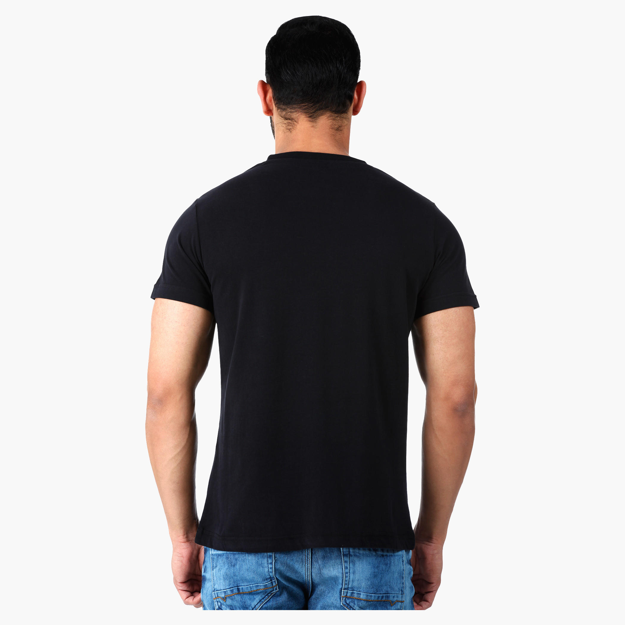 Smiley World Graphic Print Cotton T-Shirt with Short Sleeves in Regular Fit-men-clothing-tshirtsandpolos-tshirts-image-2
