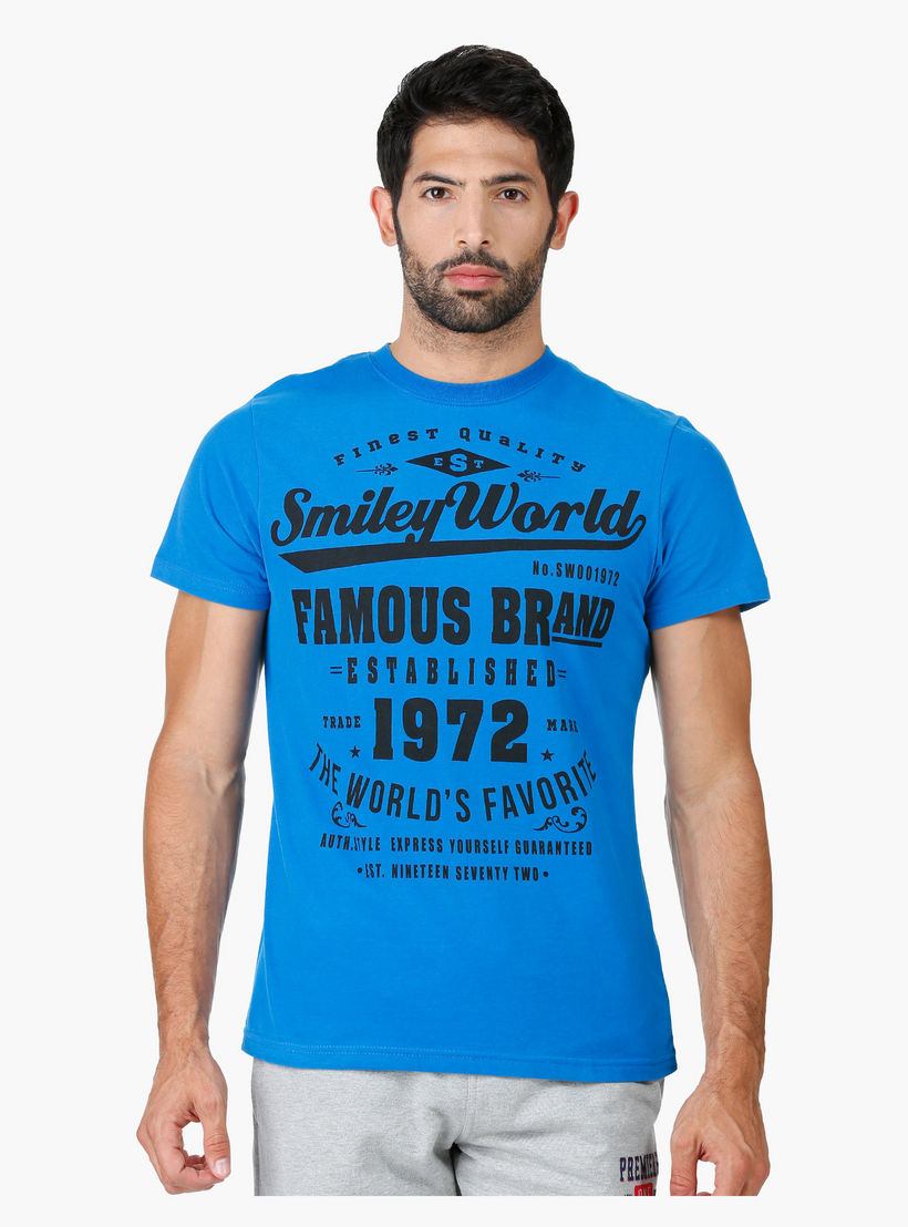 Smiley World Cotton T-Shirt in Regular Fit-men-clothing-tshirtsandpolos-tshirts-image-5
