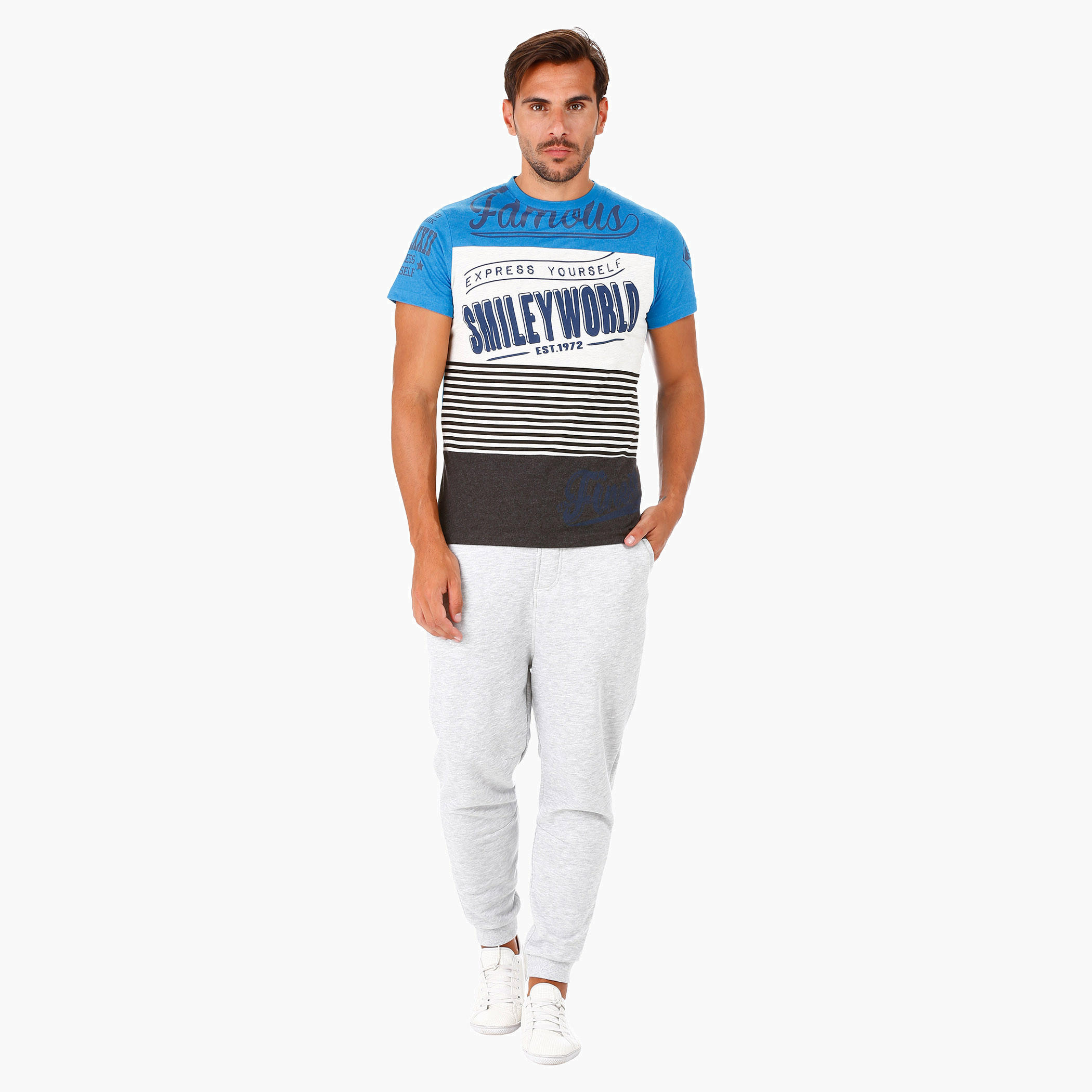 Smiley World Graphic Print Cotton T-Shirt with Short Sleeves-men-clothing-tshirtsandpolos-tshirts-image-5