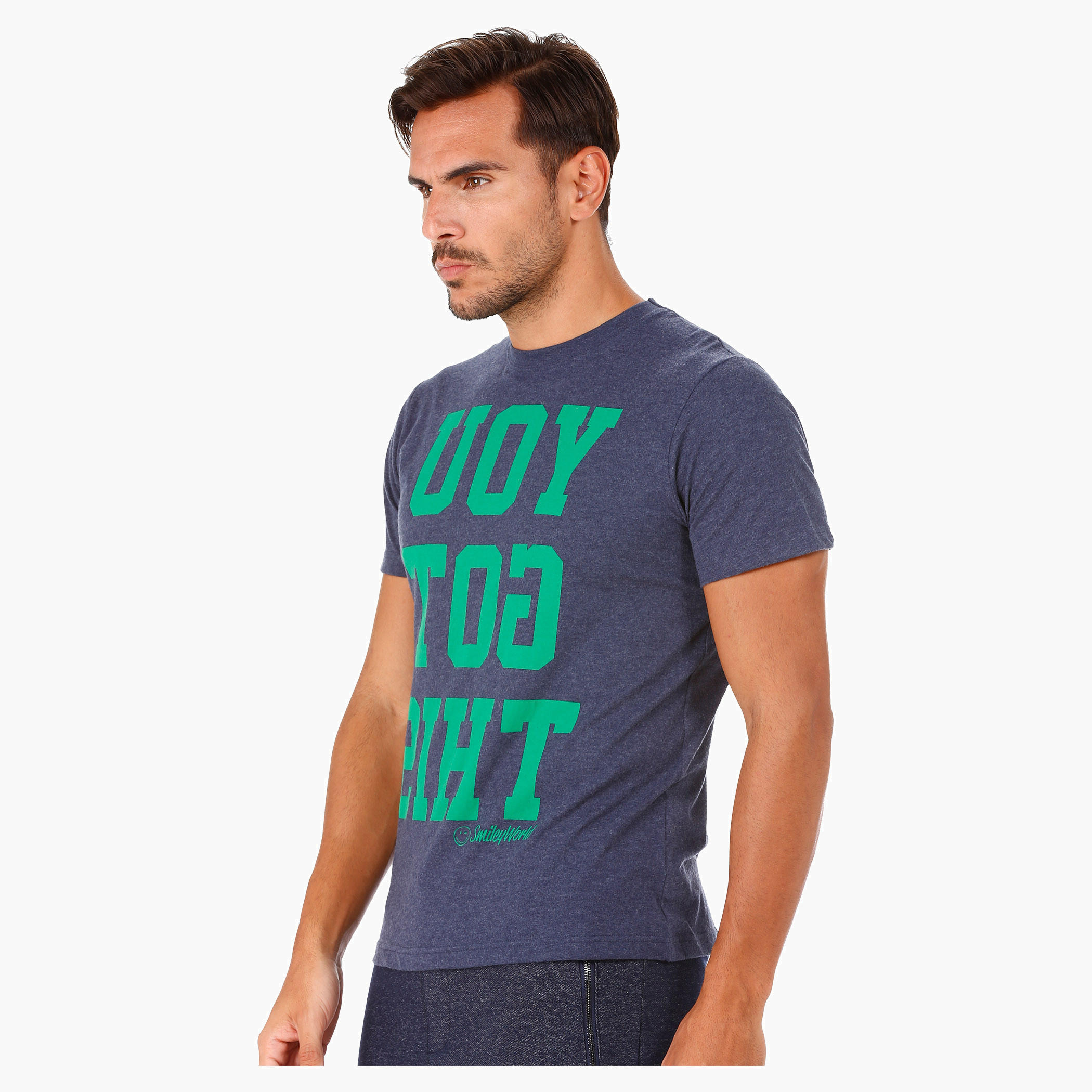 Smiley World Printed Cotton T-Shirt with Short Sleeves-men-clothing-tshirtsandpolos-tshirts-image-3