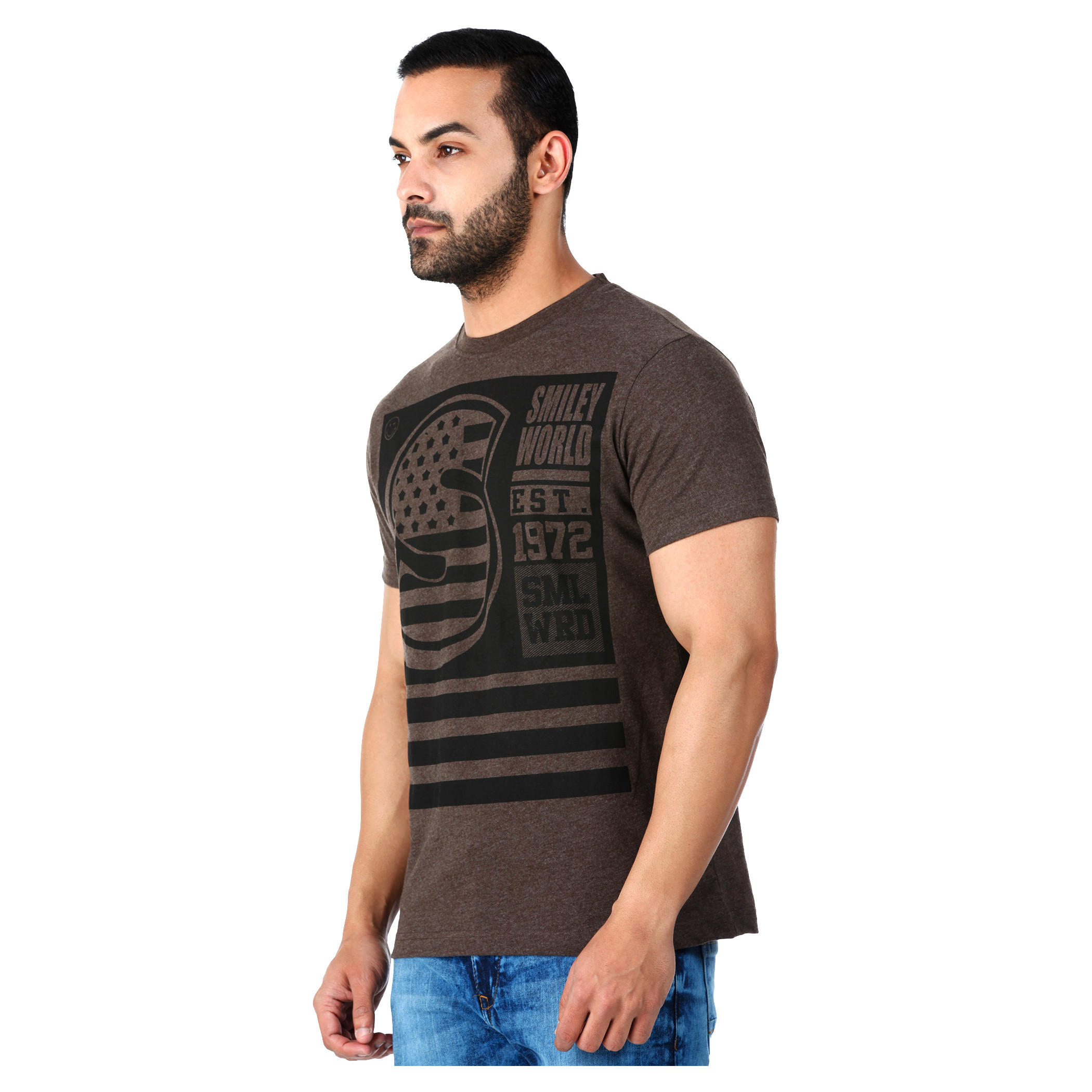 Smiley World Graphic Print T-Shirt with Short Sleeves in Regular Fit-men-clothing-tshirtsandpolos-tshirts-image-3