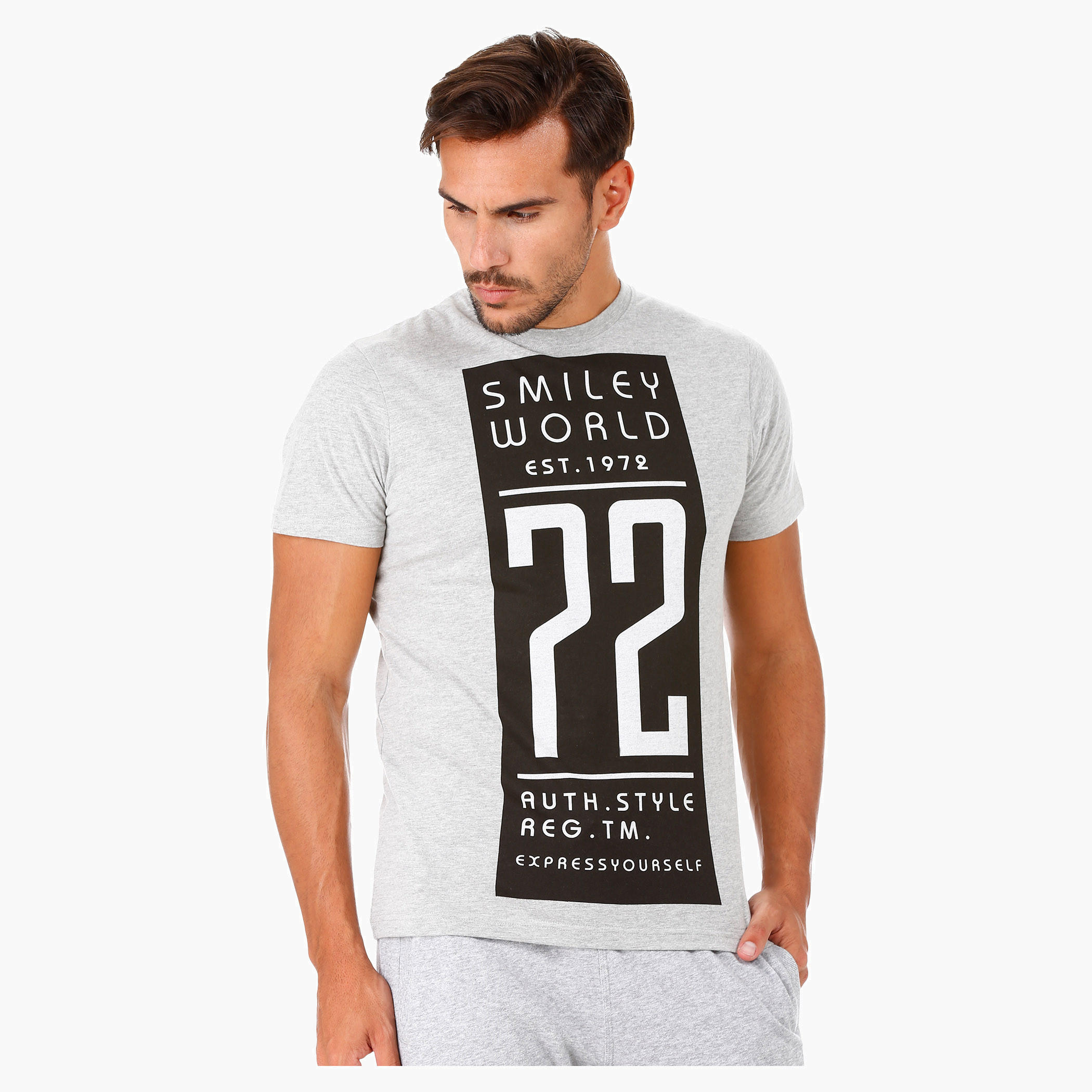 Smiley World Printed T-Shirt with Short Sleeves-men-clothing-tshirtsandpolos-tshirts-image-1