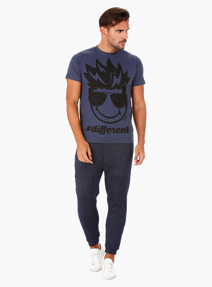 Smiley World Print T-Shirt with Short Sleeves-men-clothing-tshirtsandpolos-tshirts-image-1