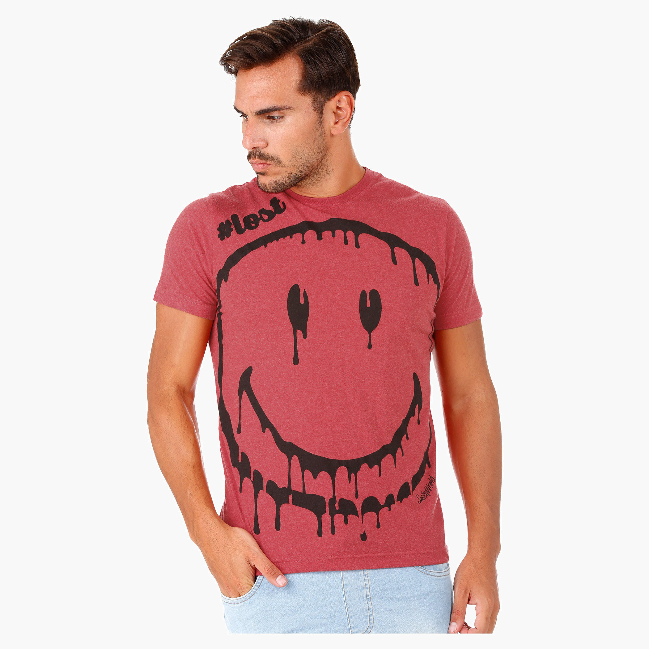 Smiley World Printed T-Shirt with Short Sleeves-men-clothing-tshirtsandpolos-tshirts-image-1