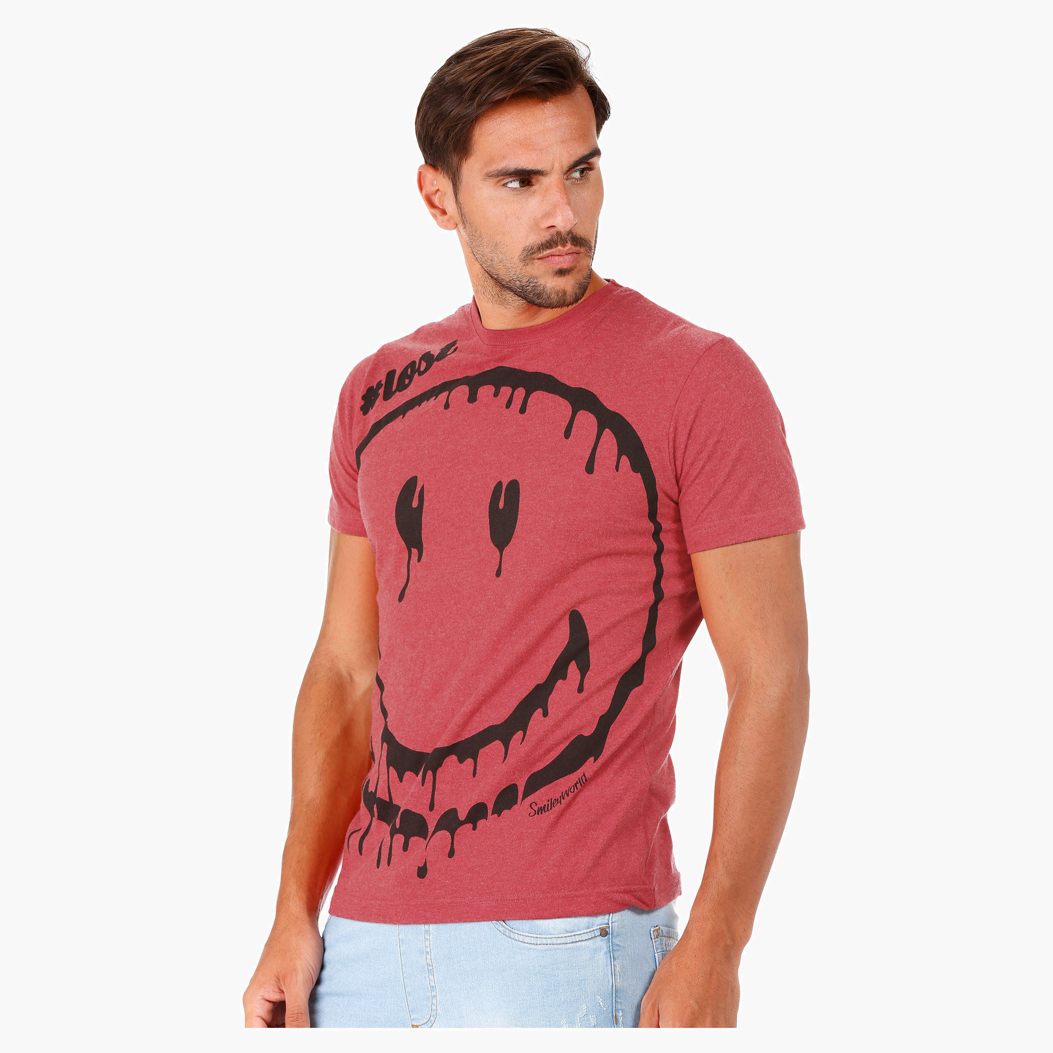 Smiley World Printed T-Shirt with Short Sleeves-men-clothing-tshirtsandpolos-tshirts-image-3