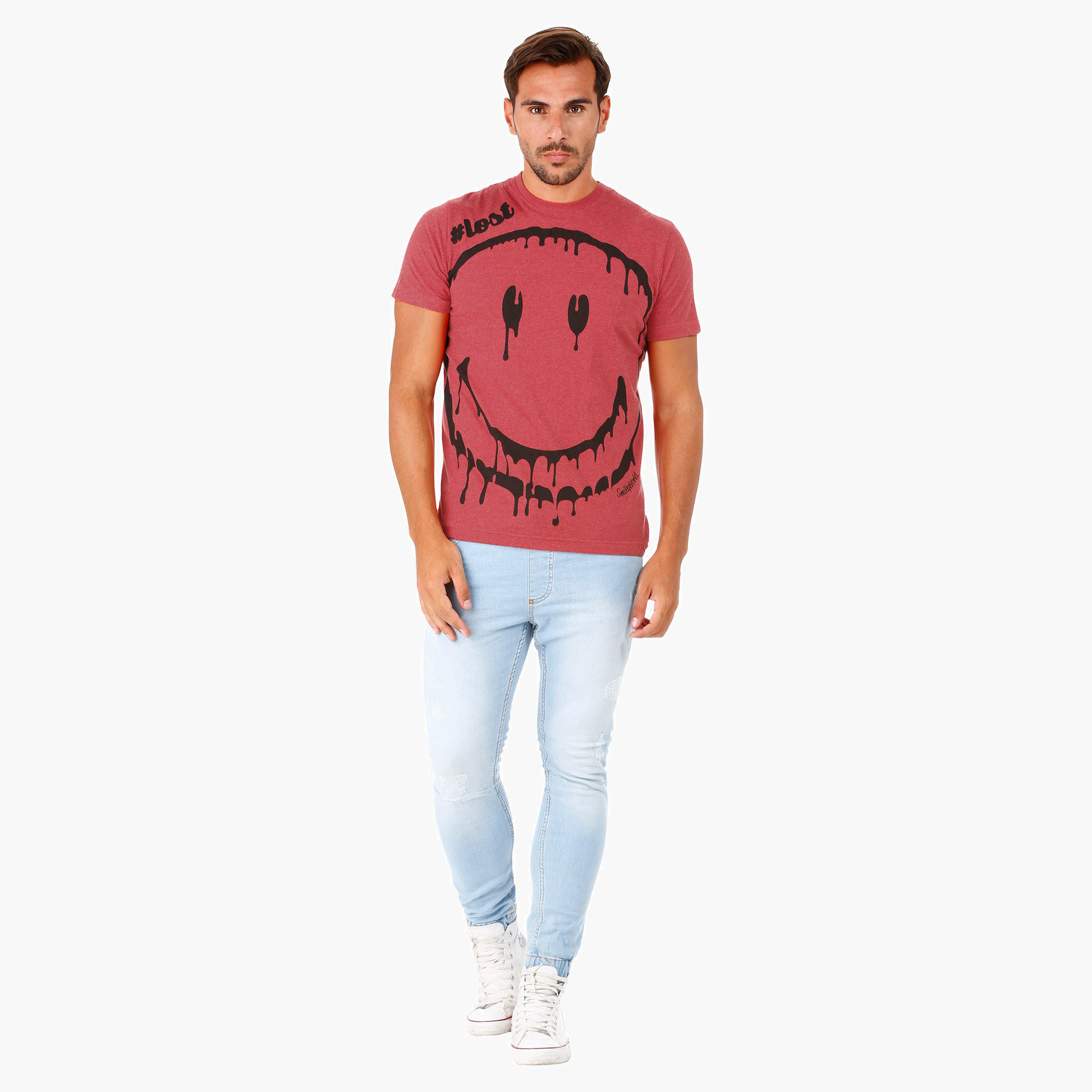 Smiley World Printed T-Shirt with Short Sleeves-men-clothing-tshirtsandpolos-tshirts-image-5