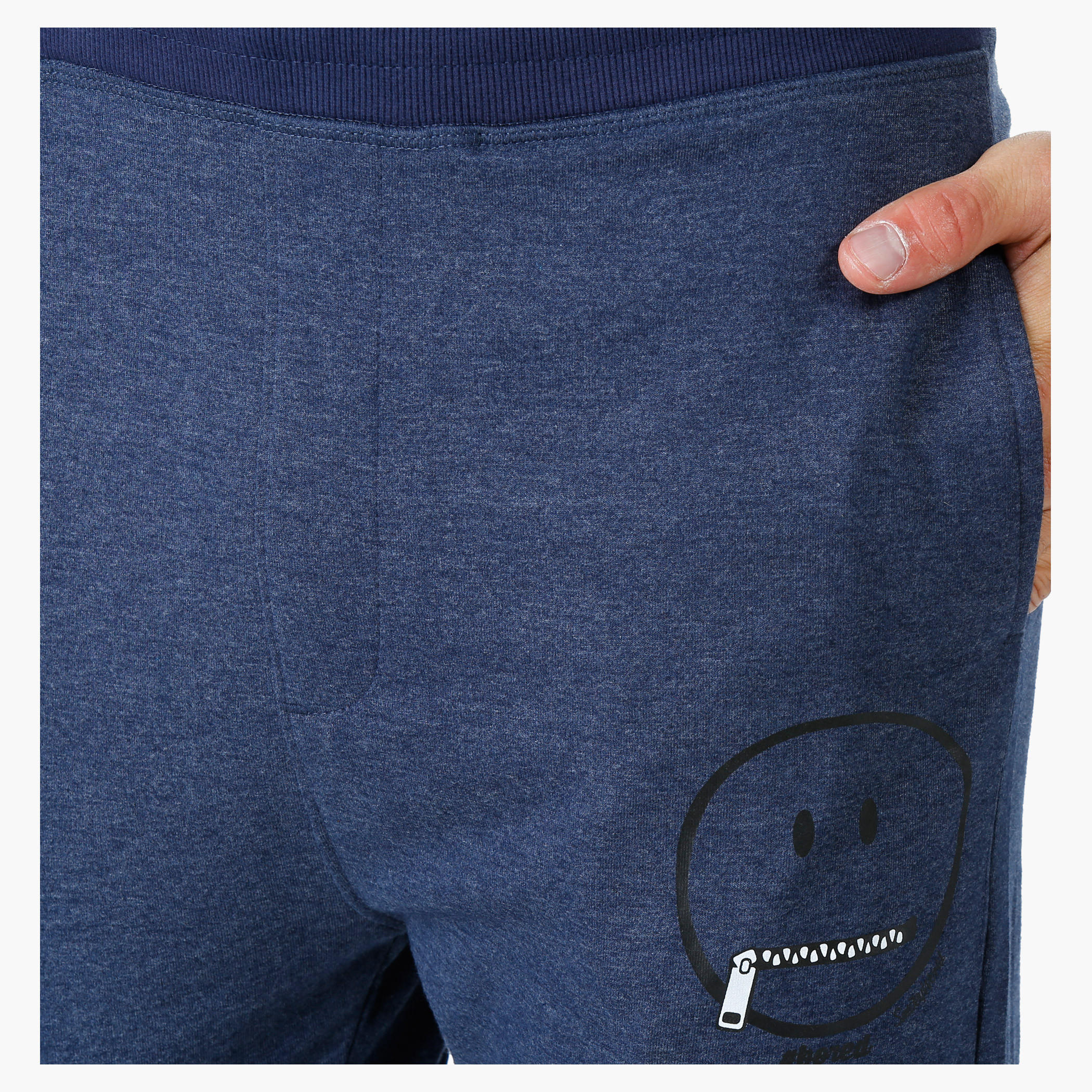 Smiley World Melange Printed Joggers-men-clothing-bottoms-joggers-image-4