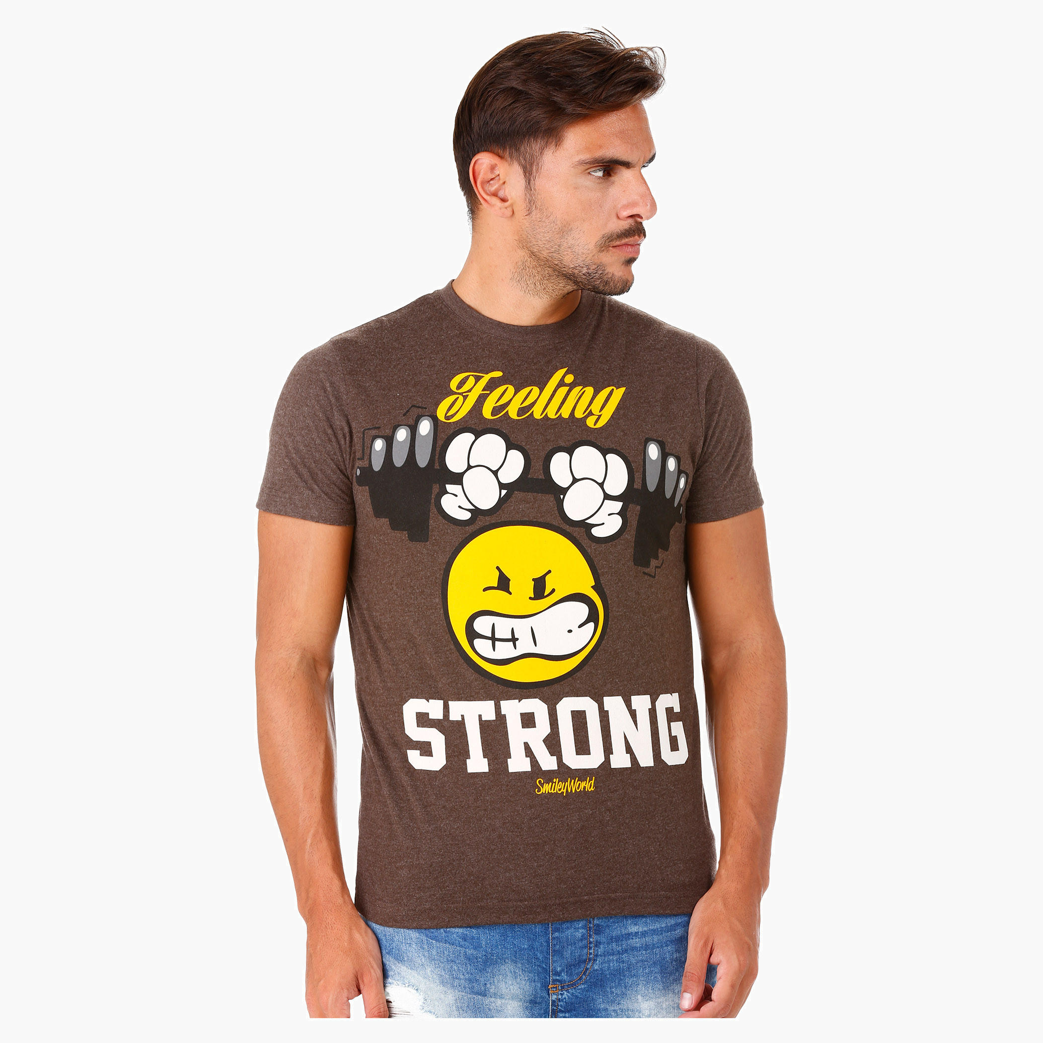Smiley World Printed T-Shirt with Short Sleeves-men-clothing-tshirtsandpolos-tshirts-image-1