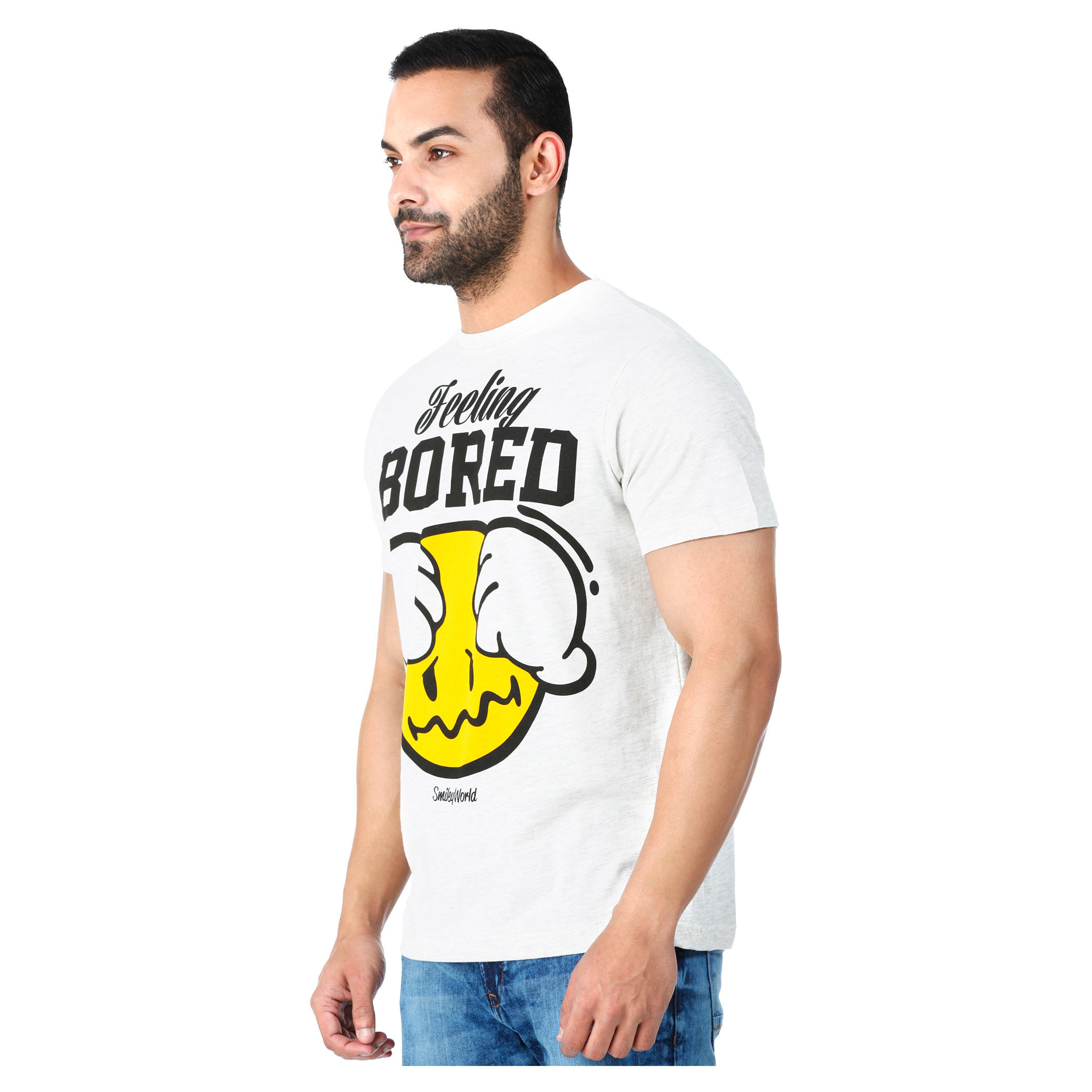 Smiley World Graphic Print Cotton T-Shirt with Short Sleeves in Regular Fit-men-clothing-tshirtsandpolos-tshirts-image-3