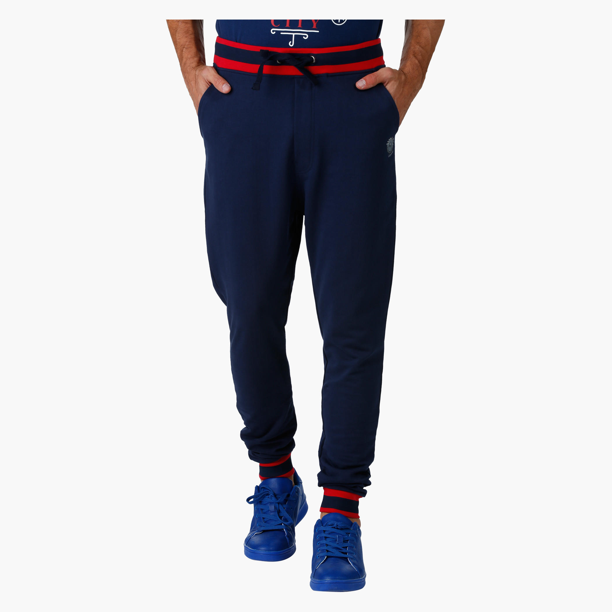 Smiley World Melange Printed Joggers-men-clothing-bottoms-joggers-image-1