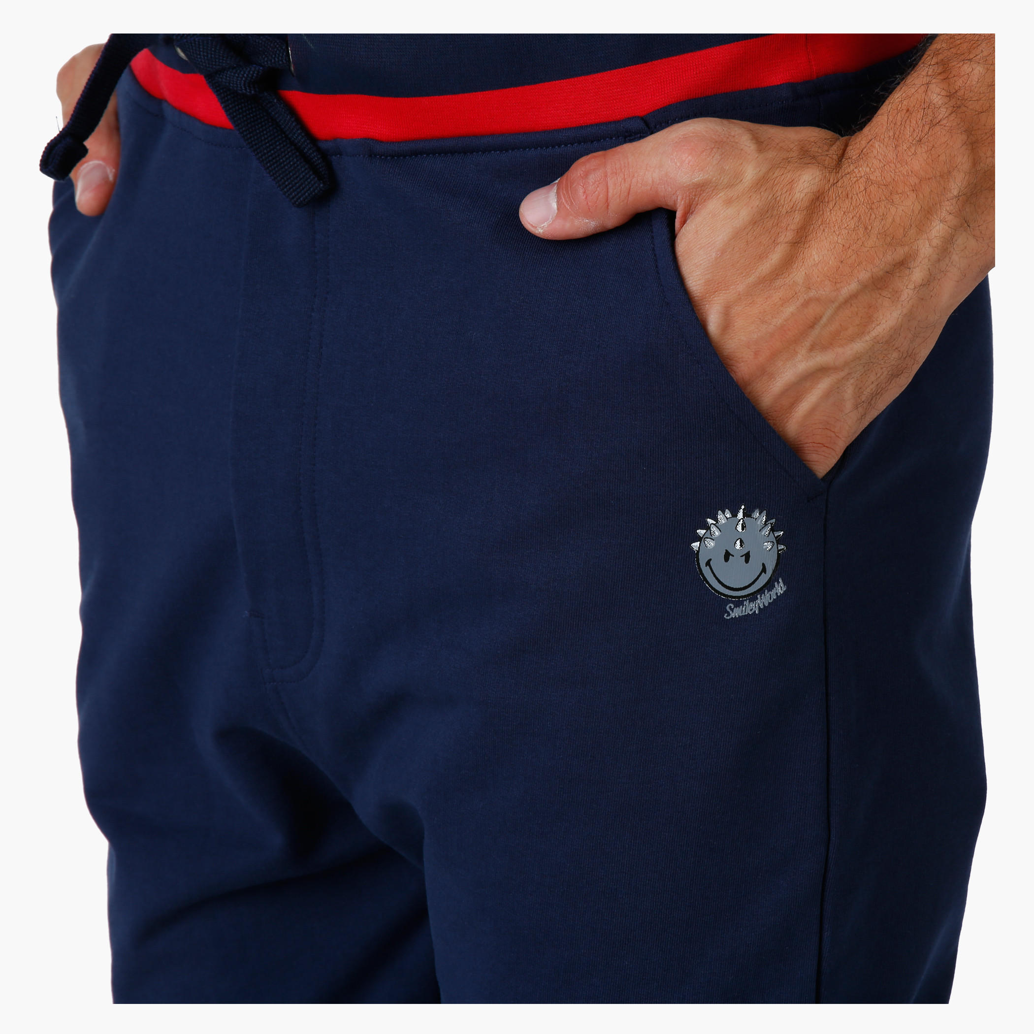 Smiley World Melange Printed Joggers-men-clothing-bottoms-joggers-image-4
