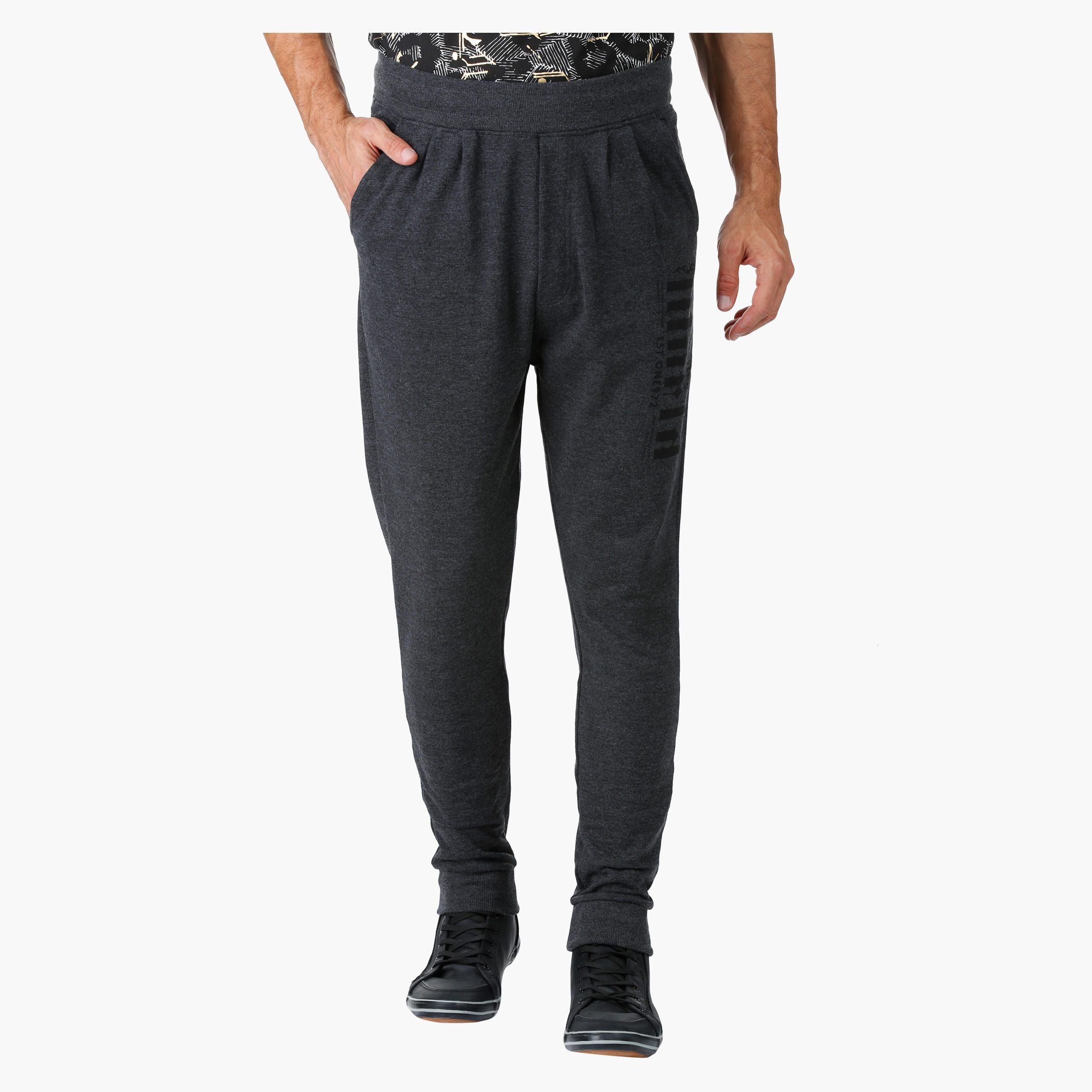 Smiley World Melange Printed Pants-men-clothing-bottoms-joggers-image-1