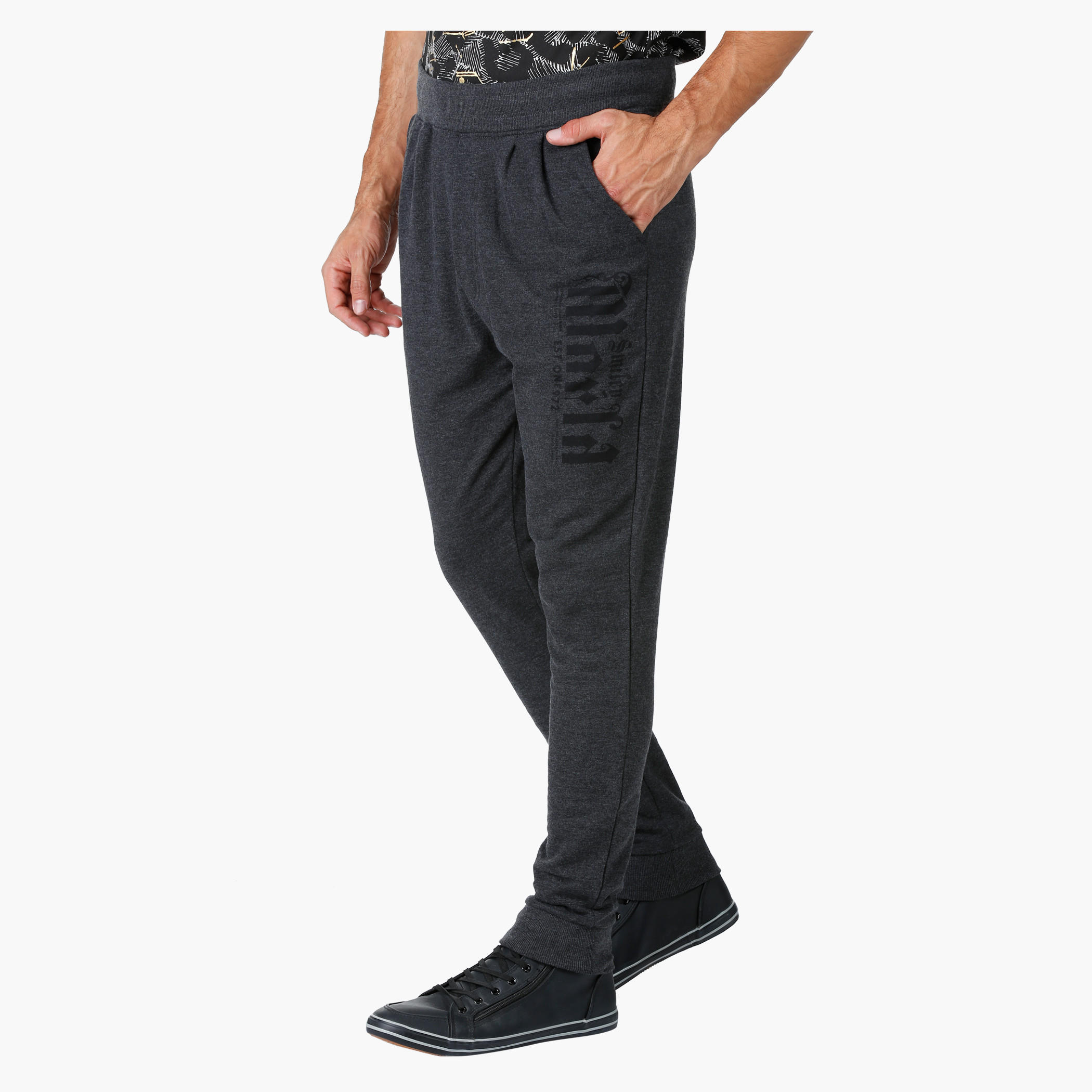 Smiley World Melange Printed Pants-men-clothing-bottoms-joggers-image-3