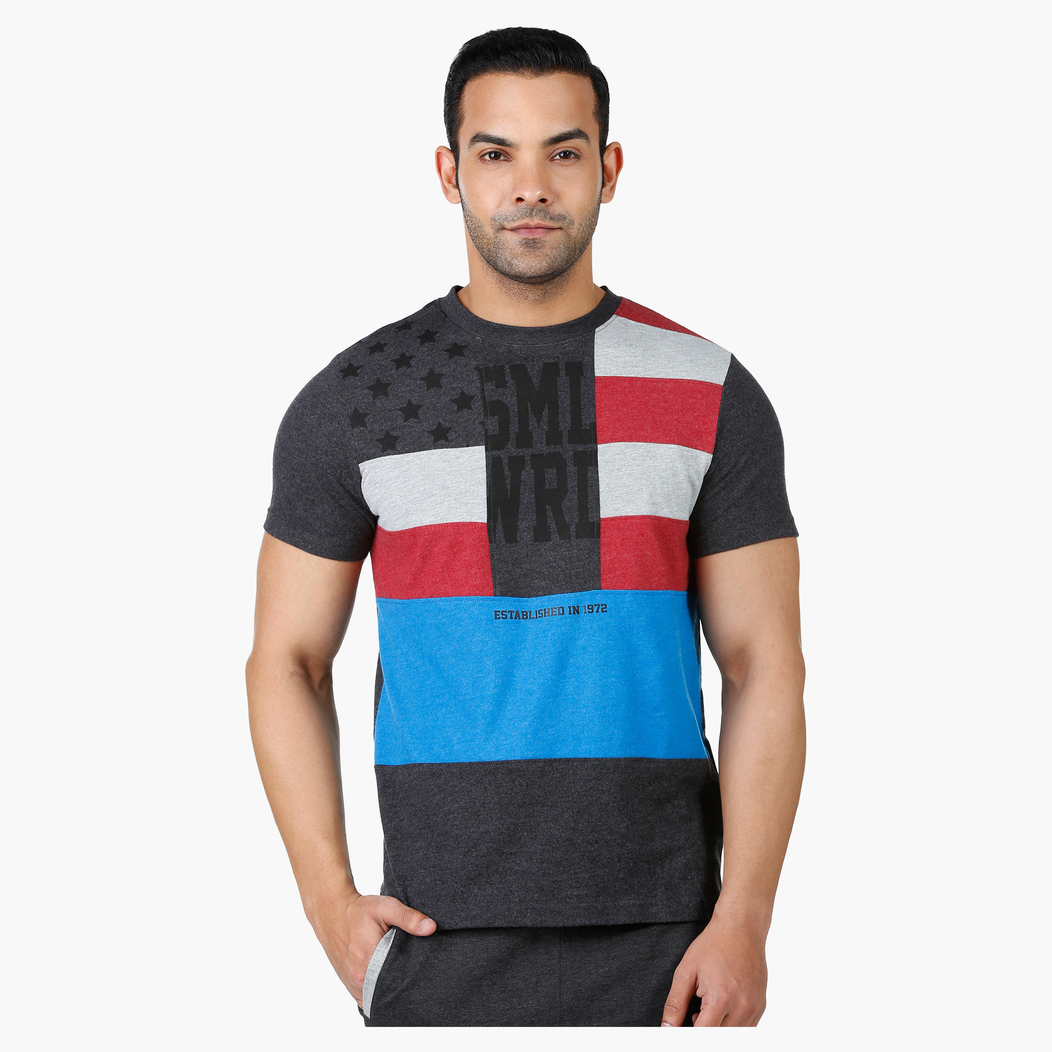 Smiley World Graphic Print Cotton T-Shirt with Short Sleeves-men-clothing-tshirtsandpolos-tshirts-image-1