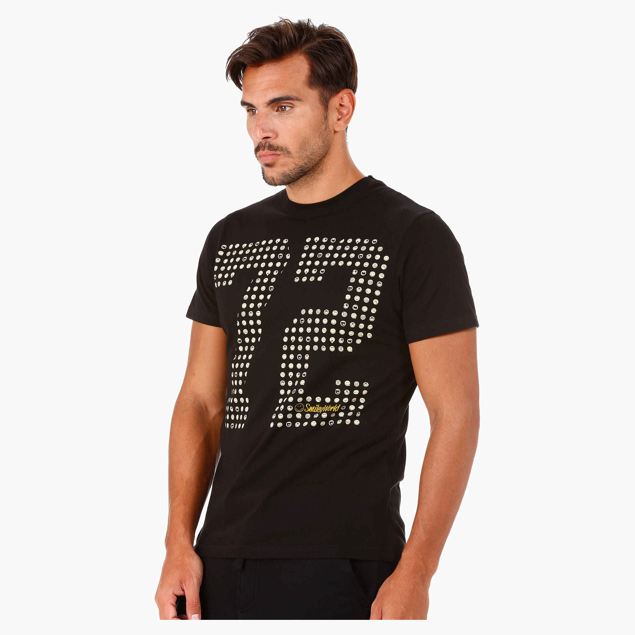 Smiley World Printed Cotton T-Shirt with Short Sleeves-men-clothing-tshirtsandpolos-tshirts-image-3