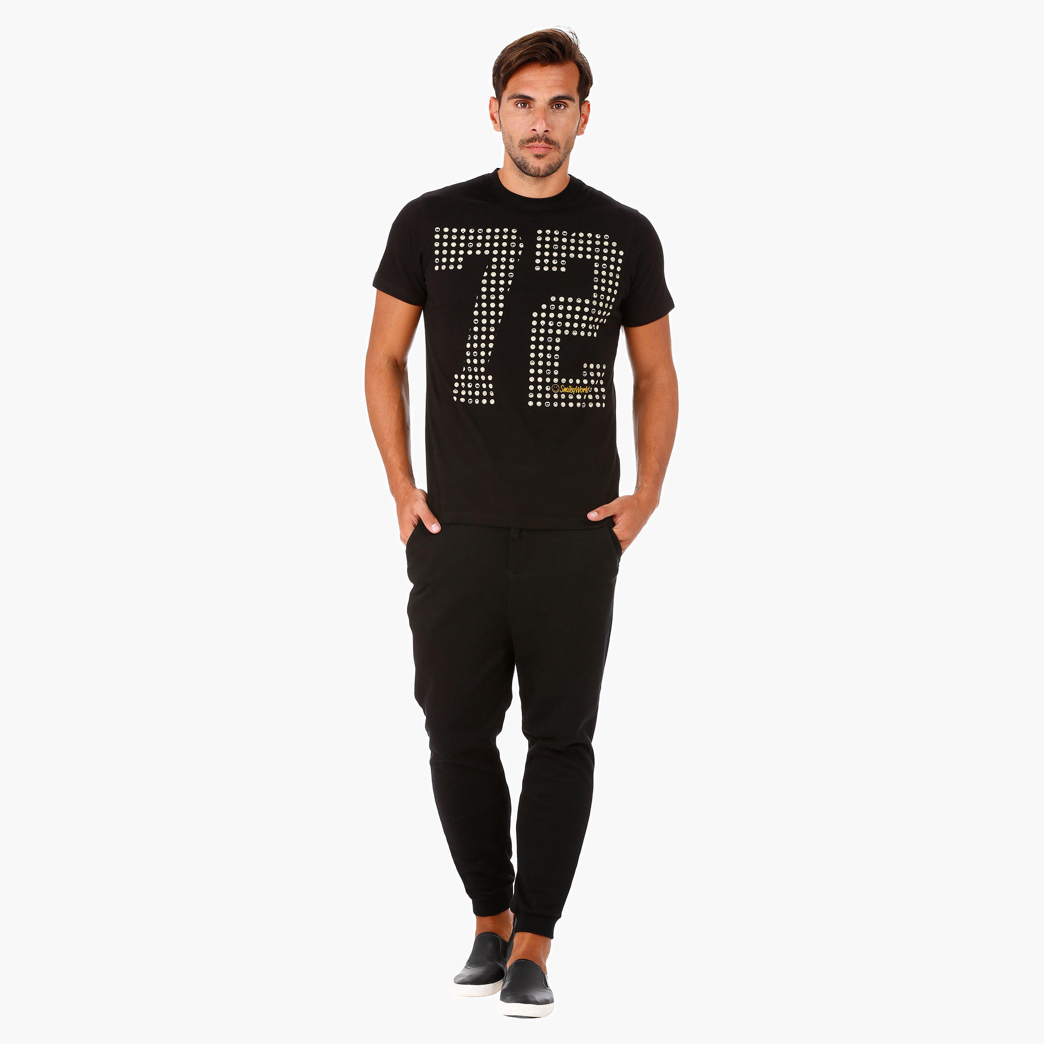 Smiley World Printed Cotton T-Shirt with Short Sleeves-men-clothing-tshirtsandpolos-tshirts-image-5