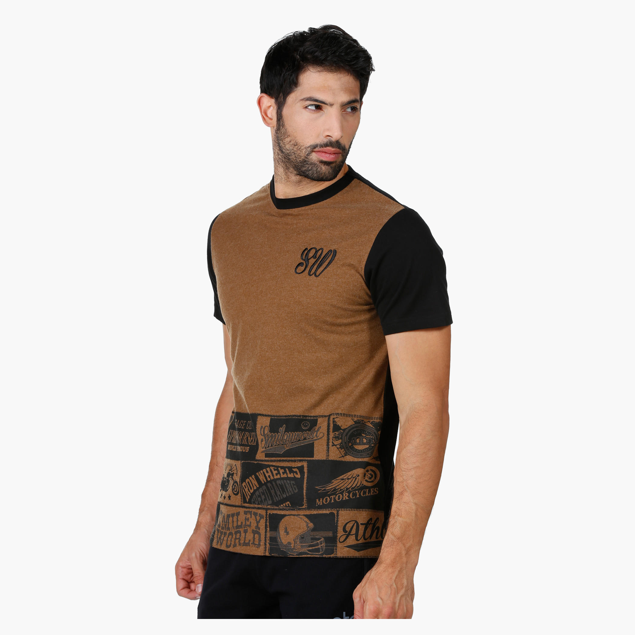 Smiley World Graphic Print T-Shirt with Short Sleeves-men-clothing-tshirtsandpolos-tshirts-image-3