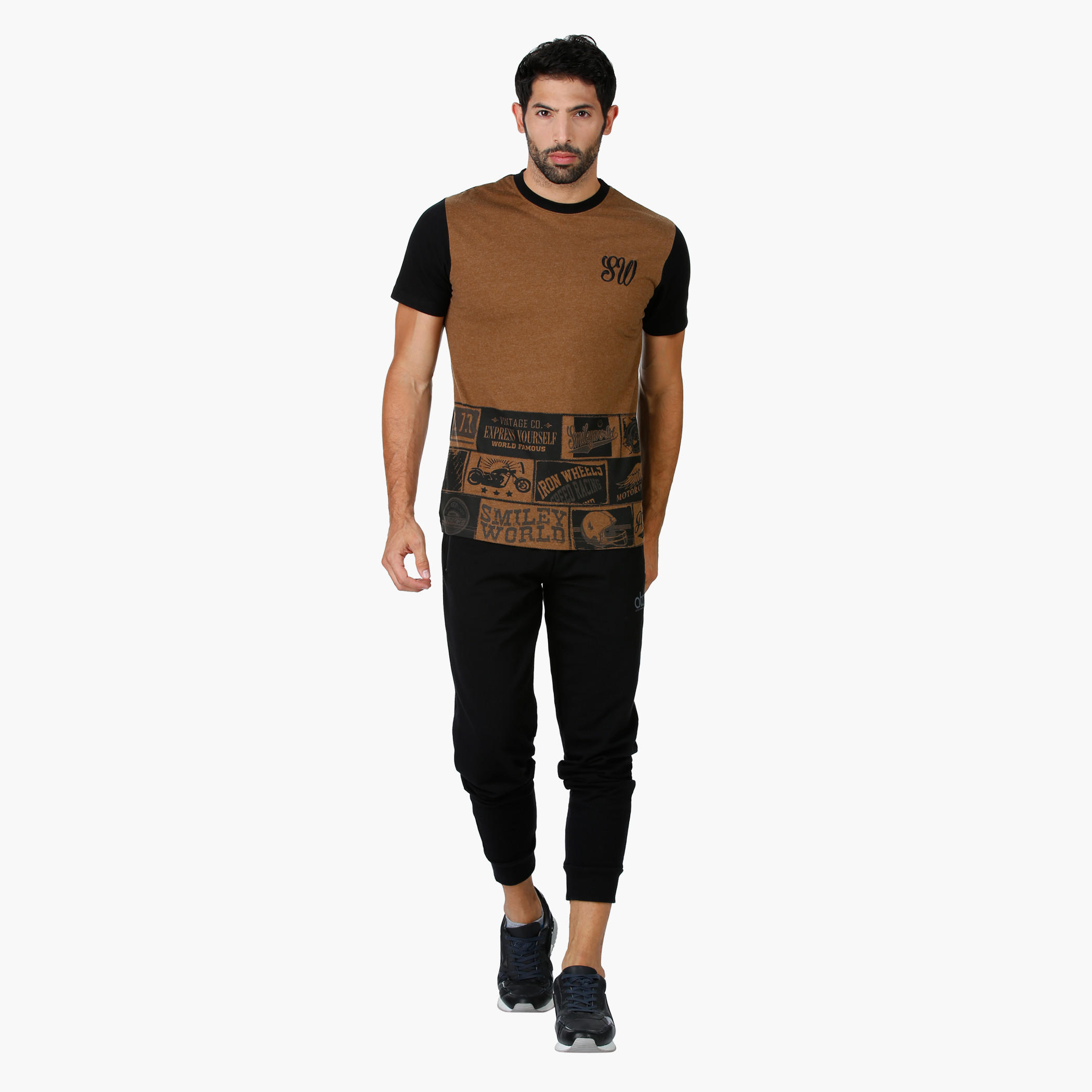 Smiley World Graphic Print T-Shirt with Short Sleeves-men-clothing-tshirtsandpolos-tshirts-image-5