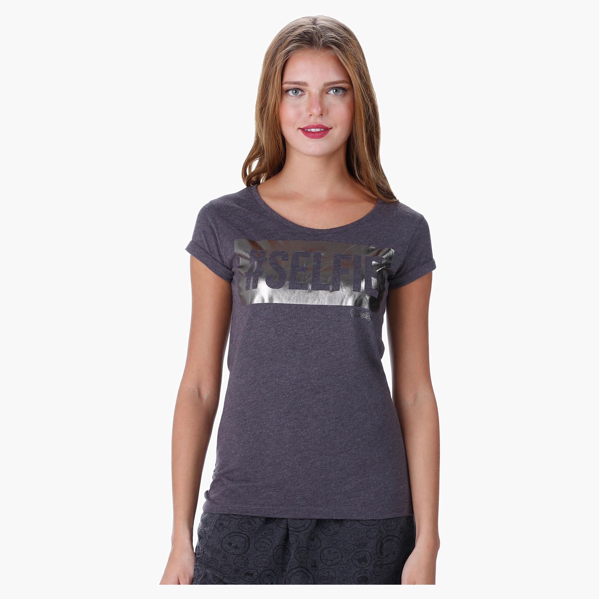 Smiley World Graphic Print T-shirt-women-clothing-tshirts-image-1