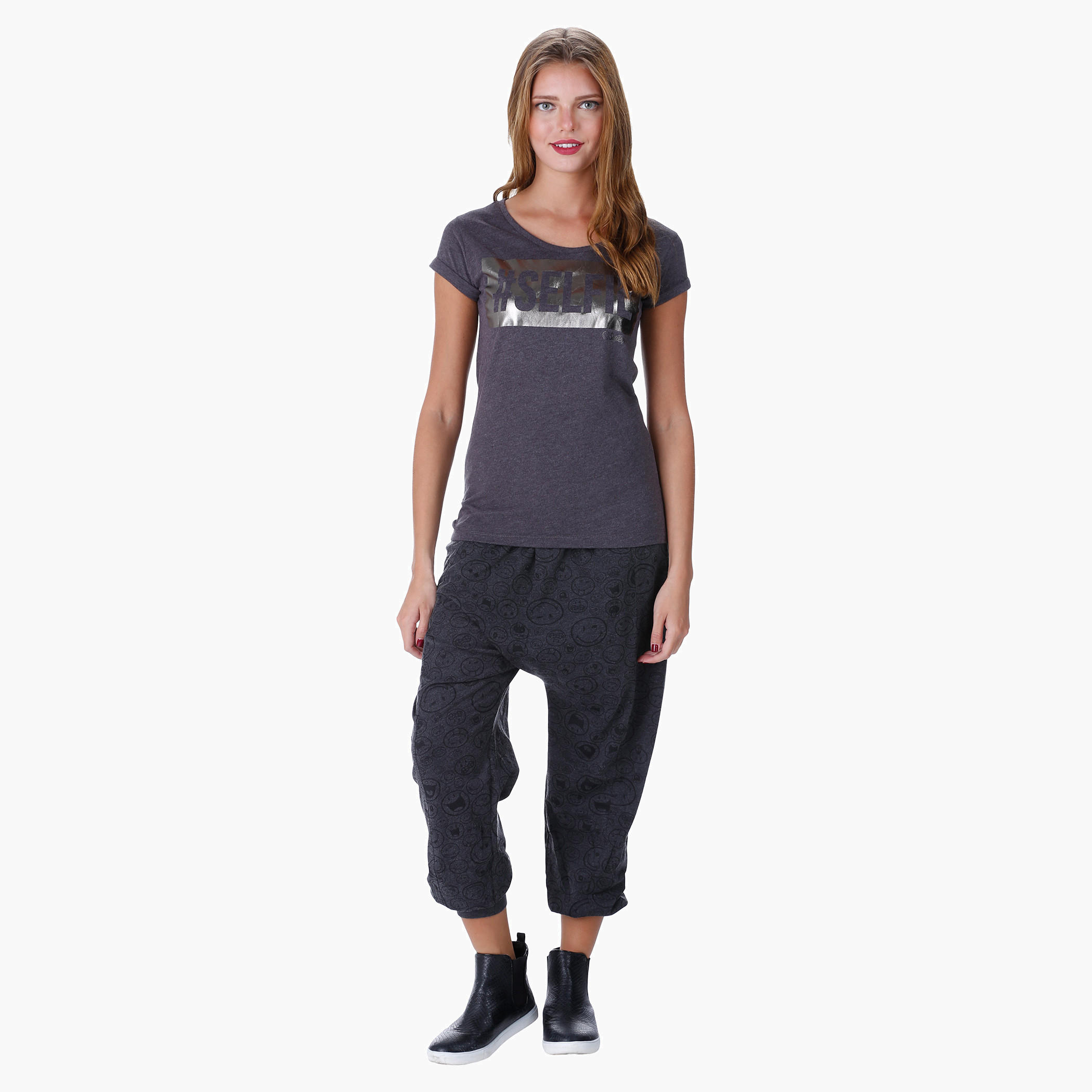 Smiley World Graphic Print T-shirt-women-clothing-tshirts-image-5