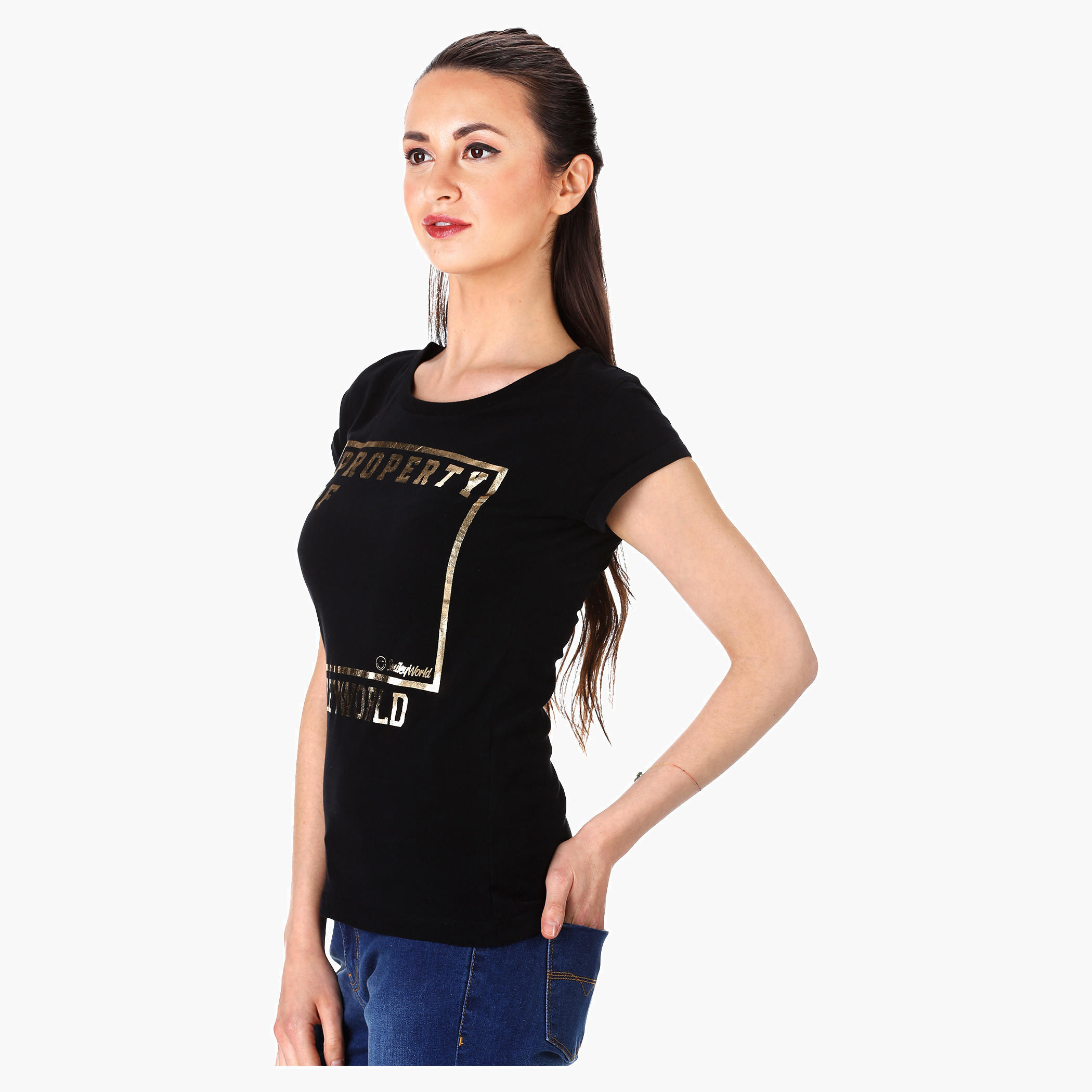 Smiley World Printed T-shirt-women-clothing-tshirts-image-3