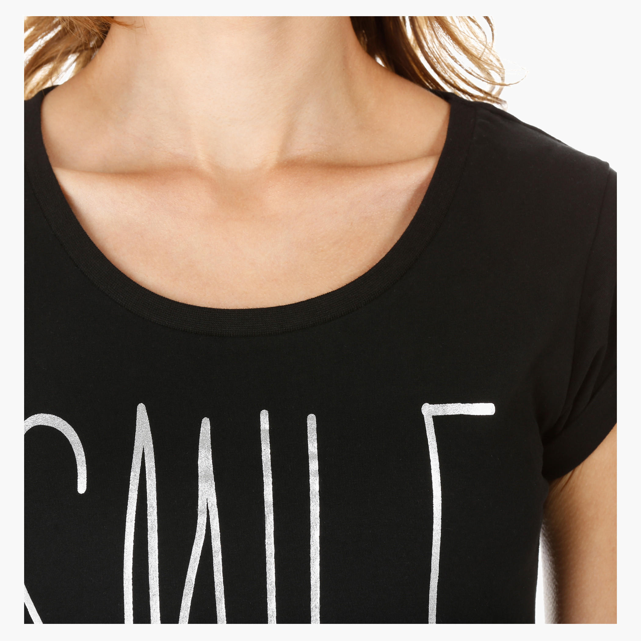 Smiley World Printed T-shirt-women-clothing-tshirts-image-2