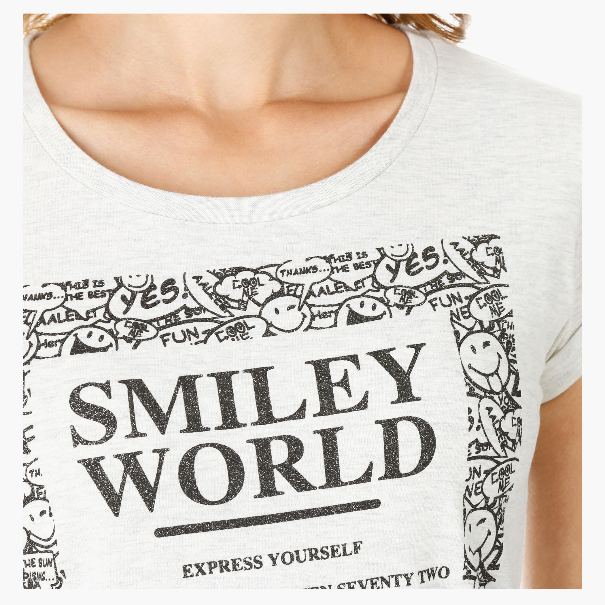 Smiley World Printed T-shirt-women-clothing-tshirts-image-2