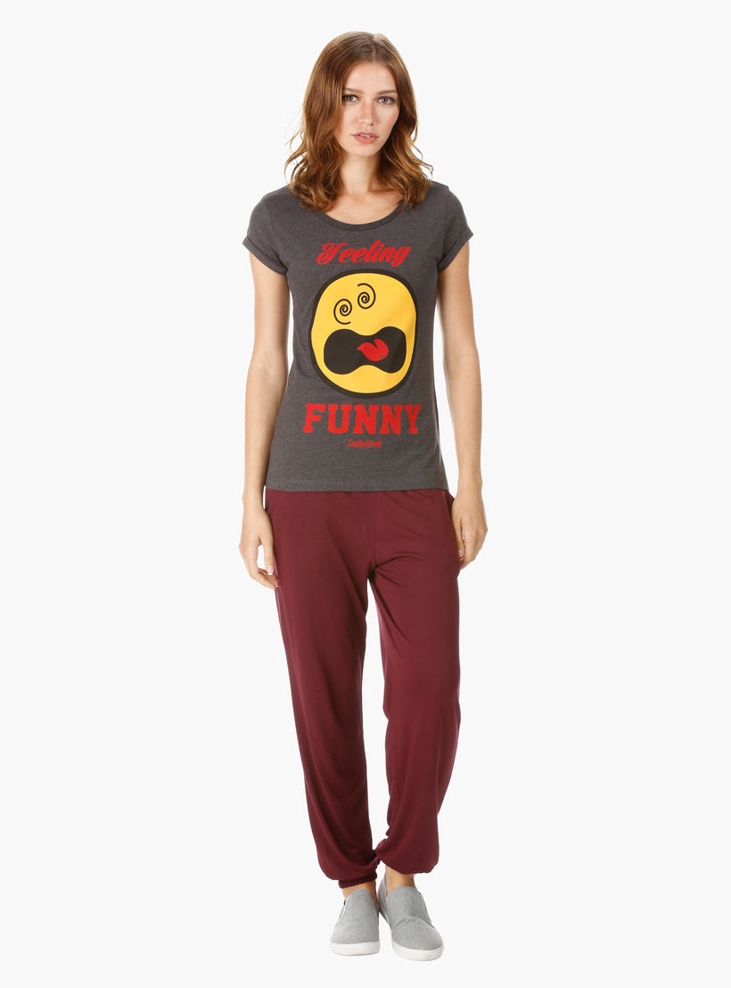 Smiley World Printed T-shirt-women-clothing-tshirts-image-1