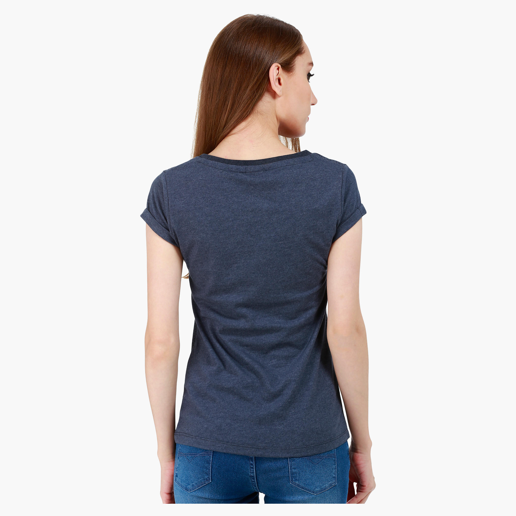 Smiley World Short-Sleeved T-Shirt with Polka Dot and Graphic Print in Regular Fit-women-clothing-tshirts-image-2