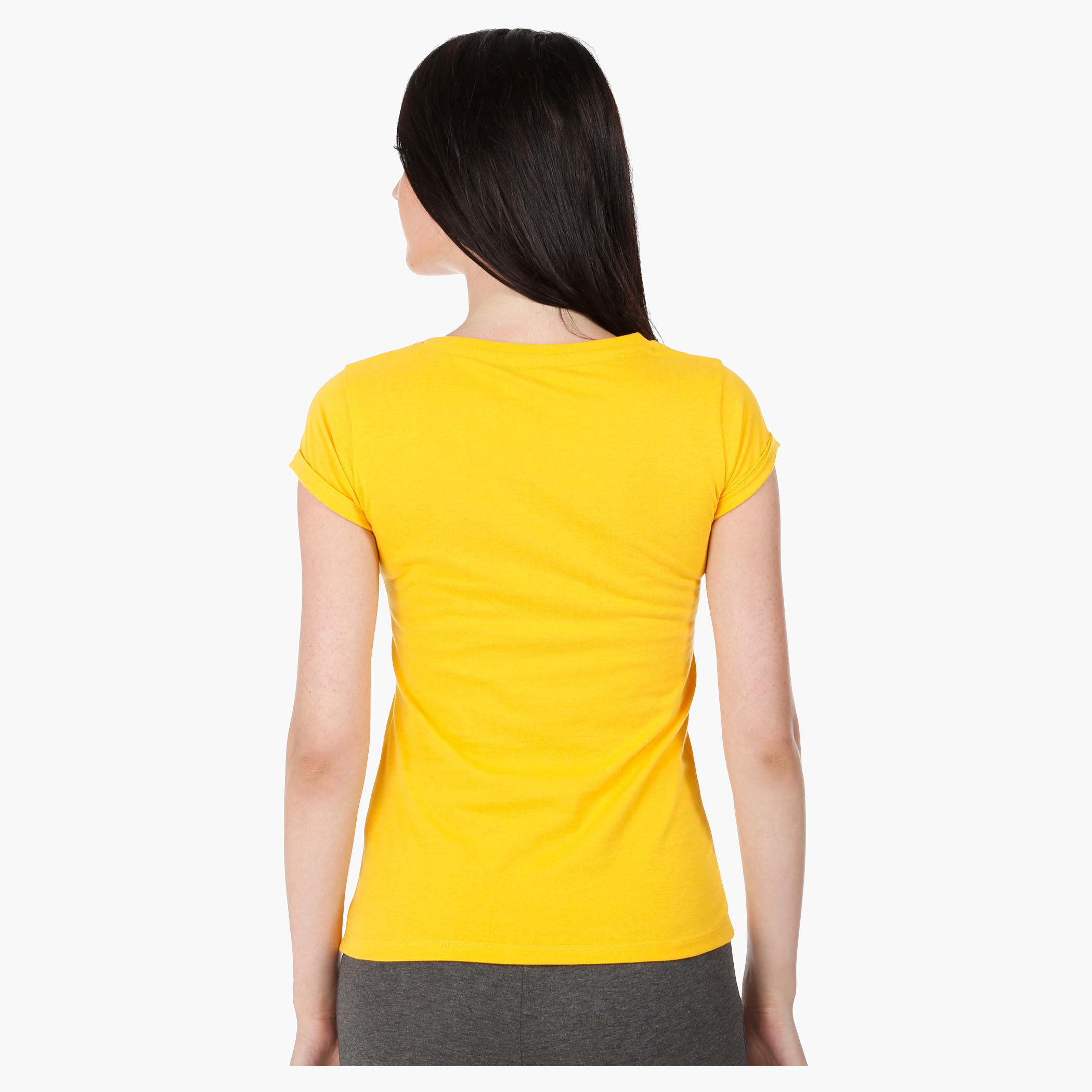 Smiley World Print T-Shirt with Short Sleeves in Regular Fit-women-clothing-tshirts-image-2