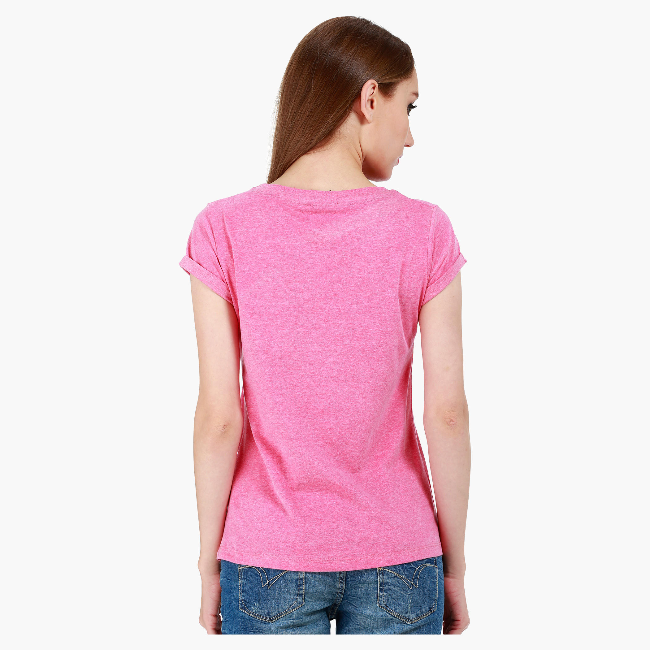 Smiley World Boat Neck T-Shirt with Graphic Print and Short Sleeves in Regular Fit-women-clothing-tshirts-image-2