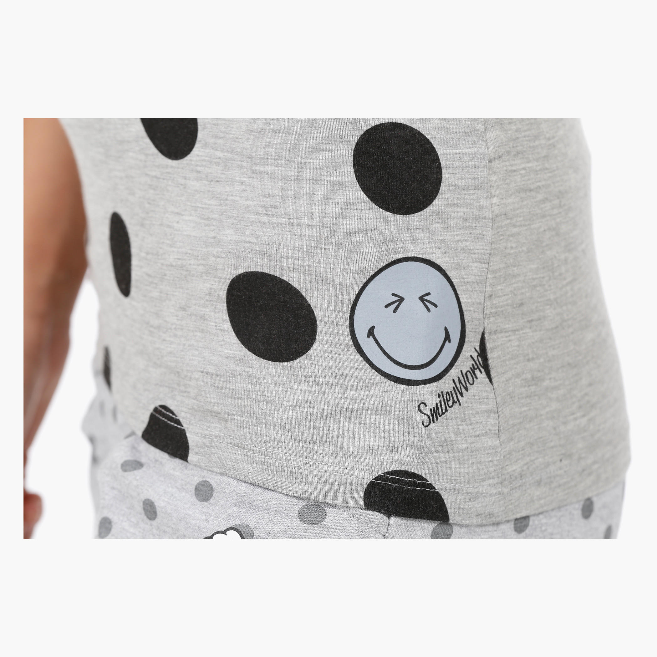 Smiley World Polka Dot Print T-Shirt-women-clothing-tshirts-image-4