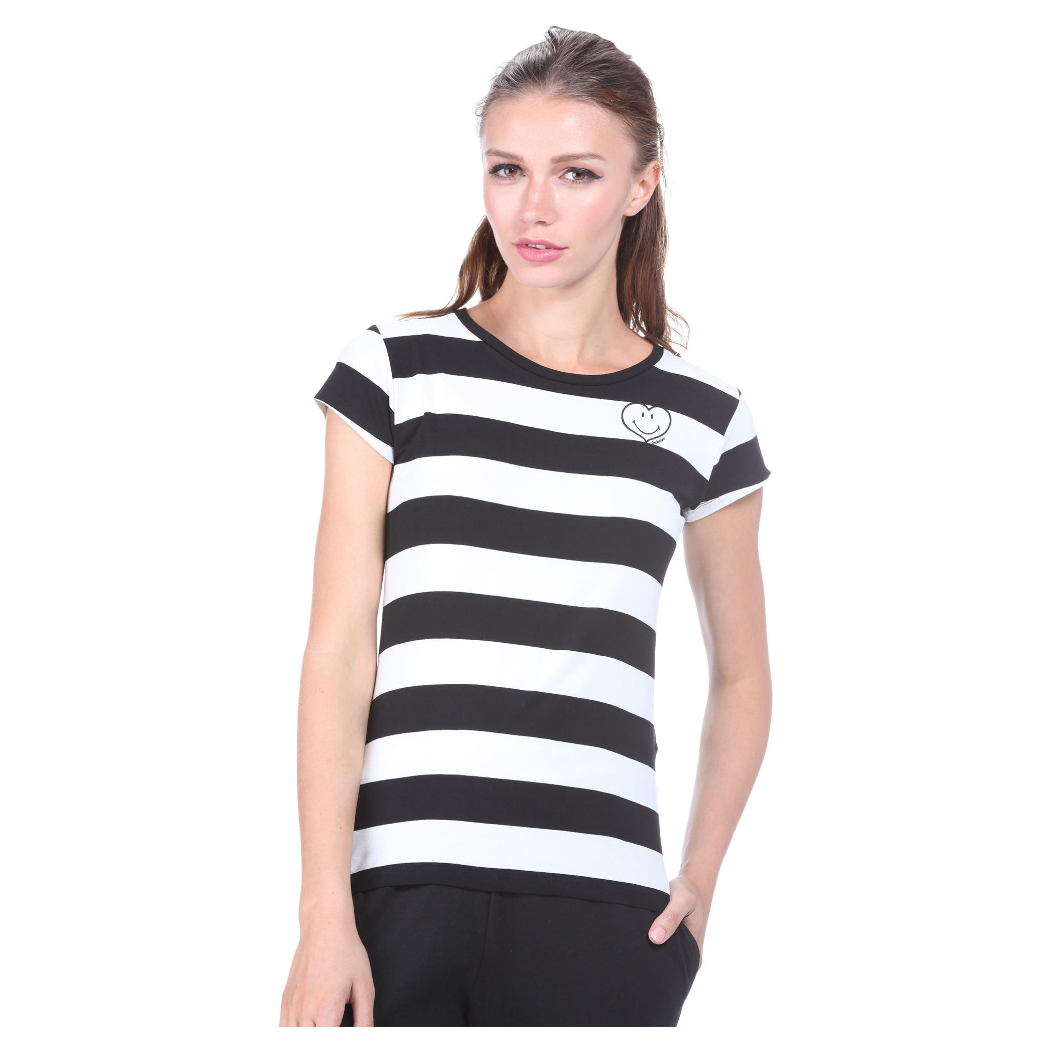 Smiley World Striped T-shirt-women-clothing-tshirts-image-5