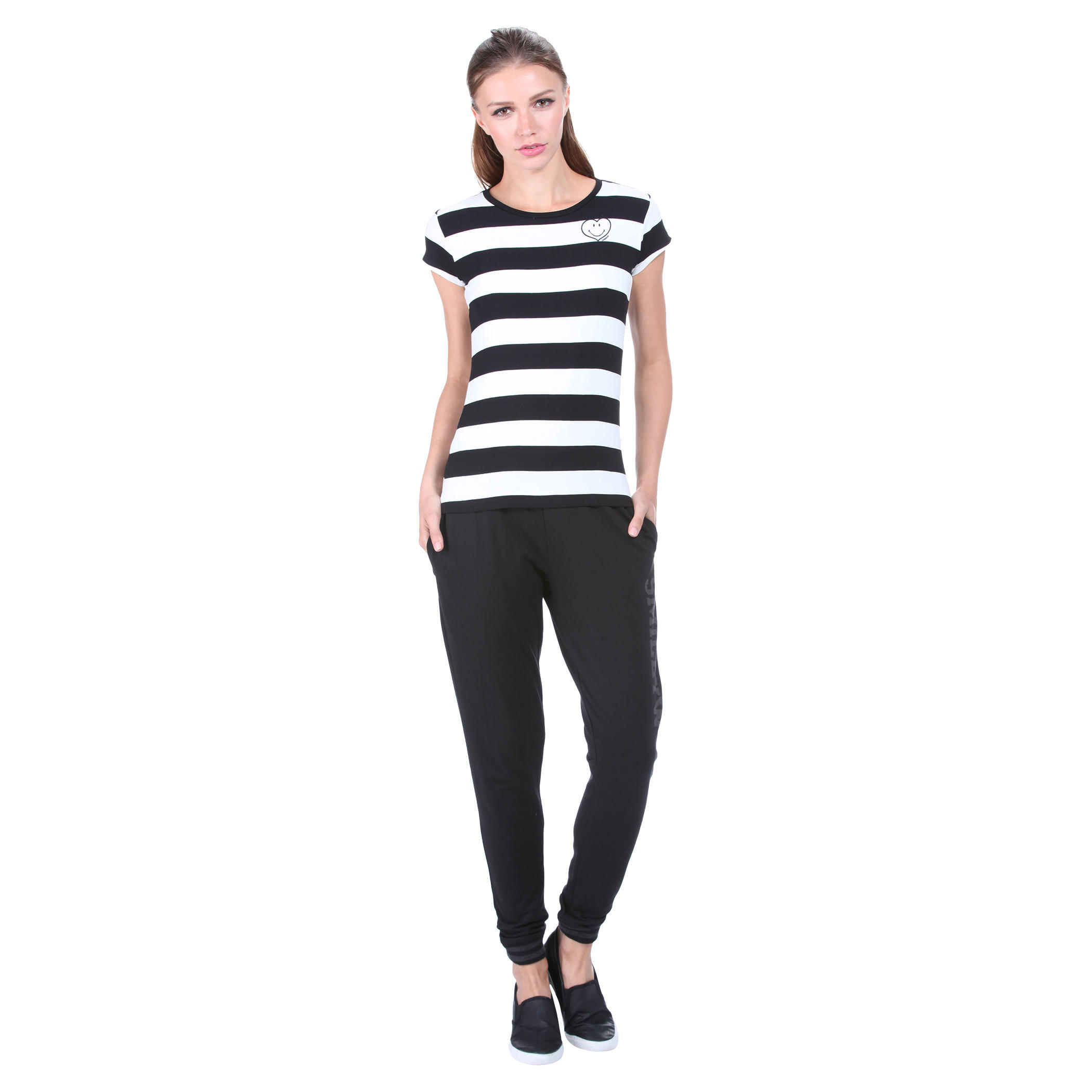 Smiley World Striped T-shirt-women-clothing-tshirts-image-5
